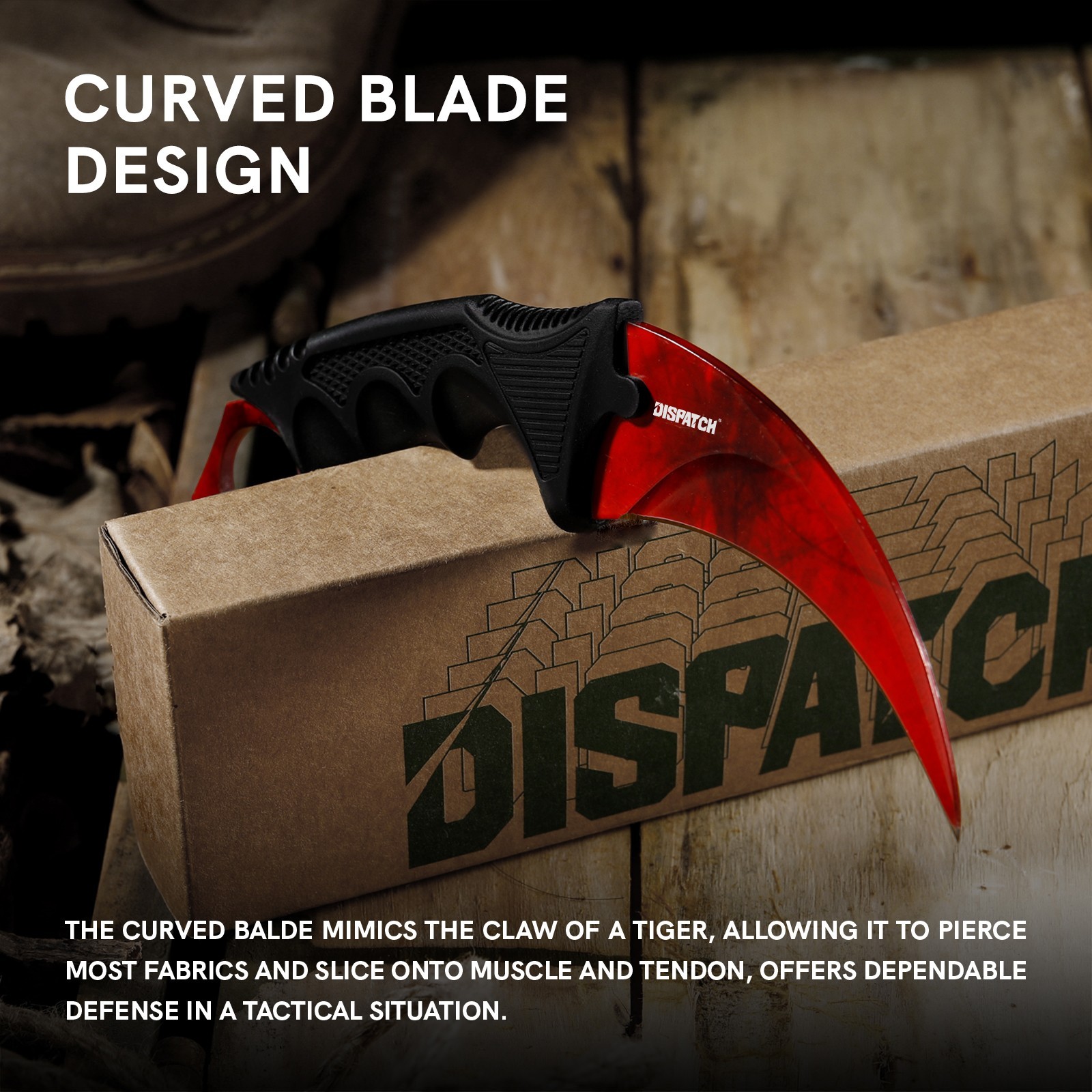 7.5″ Military Combat Tactical Karambit Fixed Blade Neck Knife w Sheath NEW Red