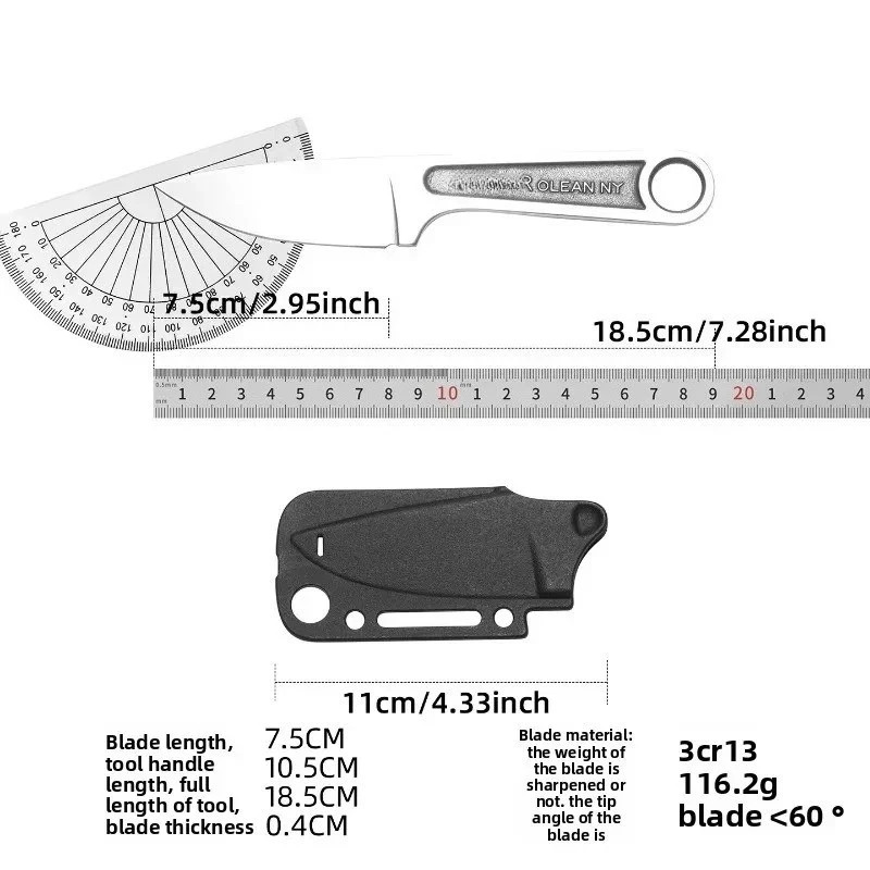 Ka-Bar Wrench Fixed Knife 3″ Blade 425 Carbon Steel One Piece. Free Shipping.