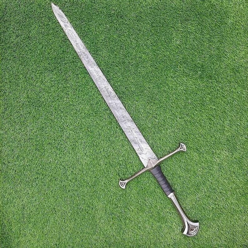 Hand-Forged Damascus Steel ViKing Aragorn Sword | Ancient Sword | With Sheath