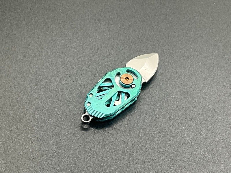 Ketuo Beetle Folding Knife 0.9″ Satin Bohler M390 Steel Blade Titanium Handle