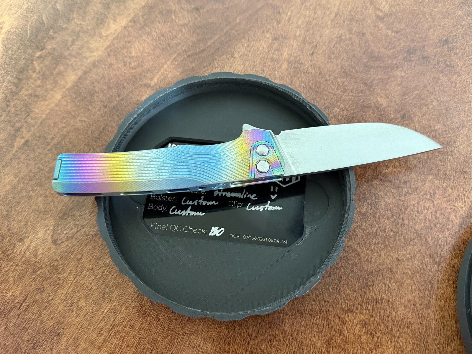 MachineWise Sonora S90V Titanium Frame Lock Knife tri color fade