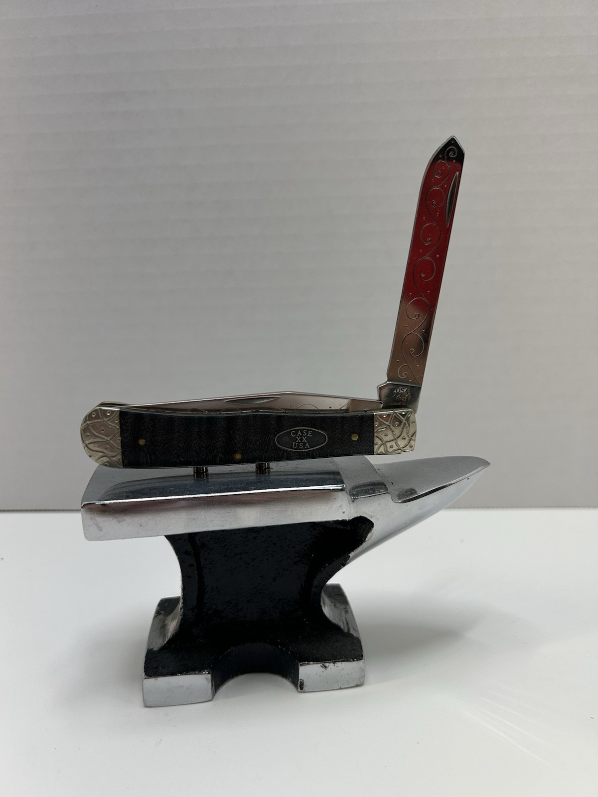 Case X X Trapper Pocket Knife, Custom Engraving, Black Ebony Wood Handle