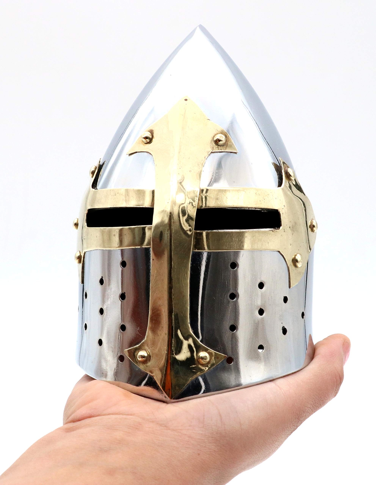 Medieval Mini Helmet with Display Stand for Home Decoration and Gift Accessory