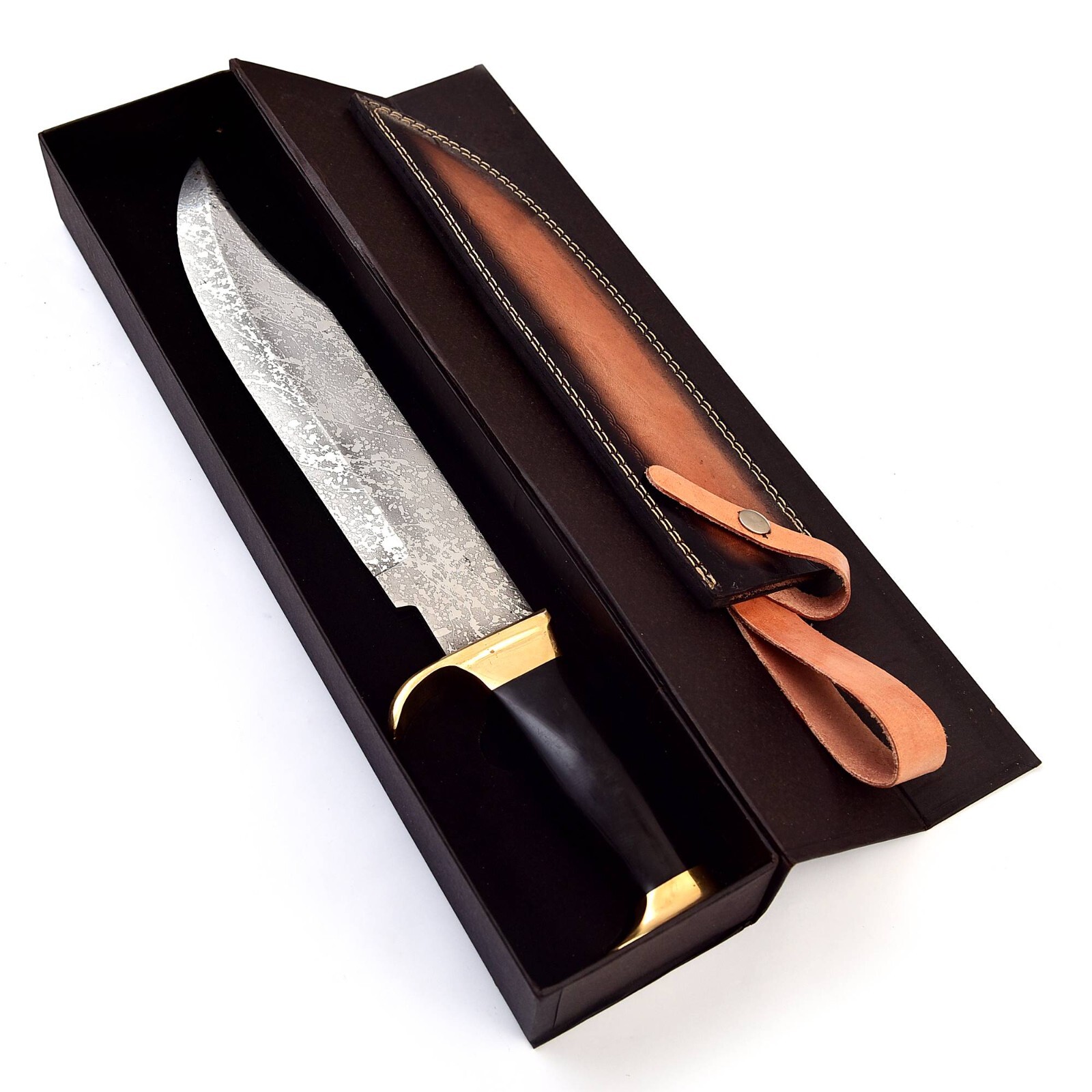 18 Inch High Carbon Steel Hunting Bowie Knife with leather sheath , Gift Pack