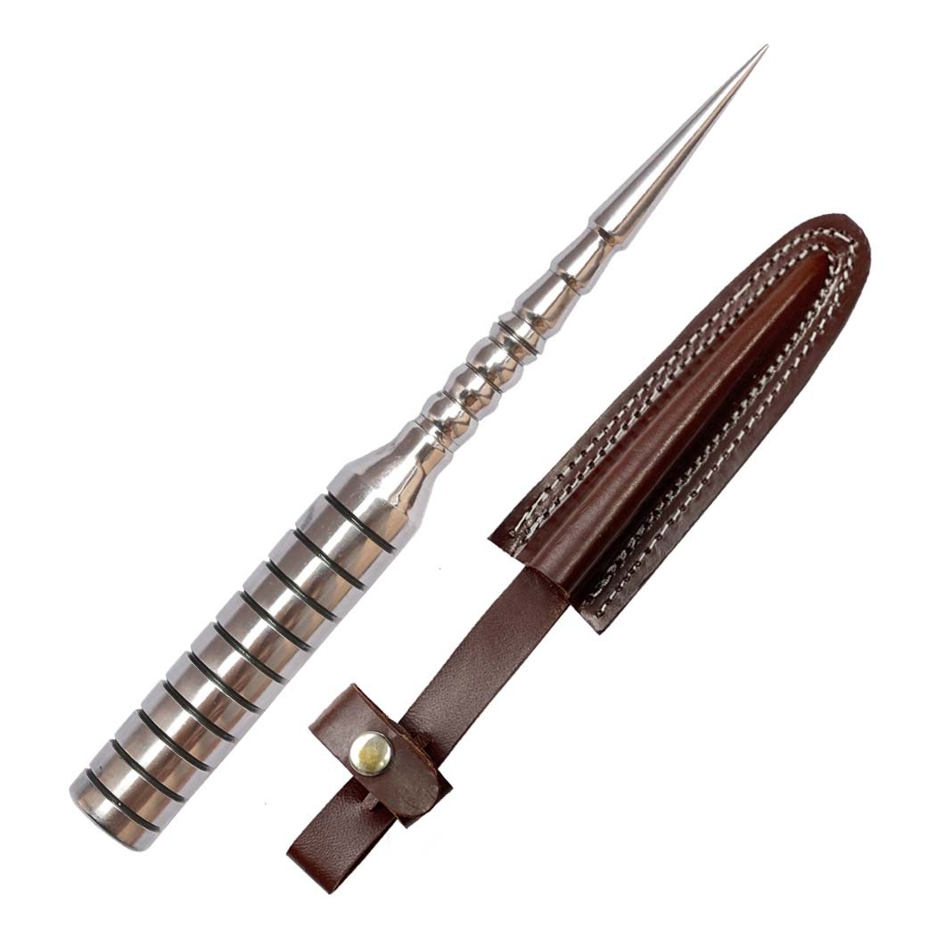 TheBoneEdge 10″» Silver Color Decorative Spikes Dagger With Sheath