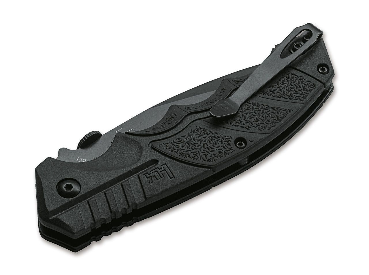 Heckler & Koch SFP Tactical Folder All Black Pocket Knife 3.62″ D2 ✔️ 01HK501