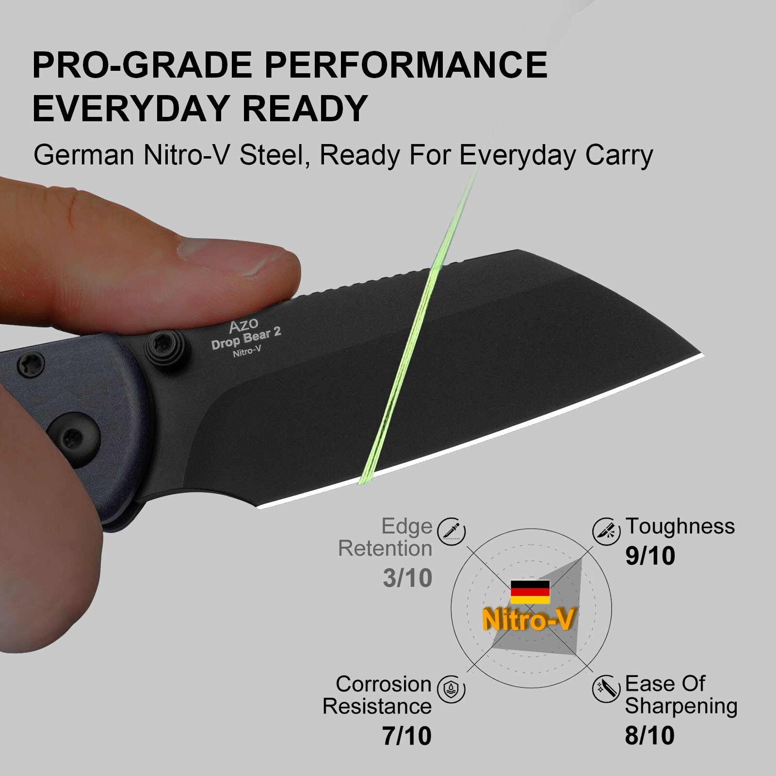 Kizer Drop Bear 2 Folding Pocket Knife Nitro-V Blade Richlite Handle V3619.2CS1