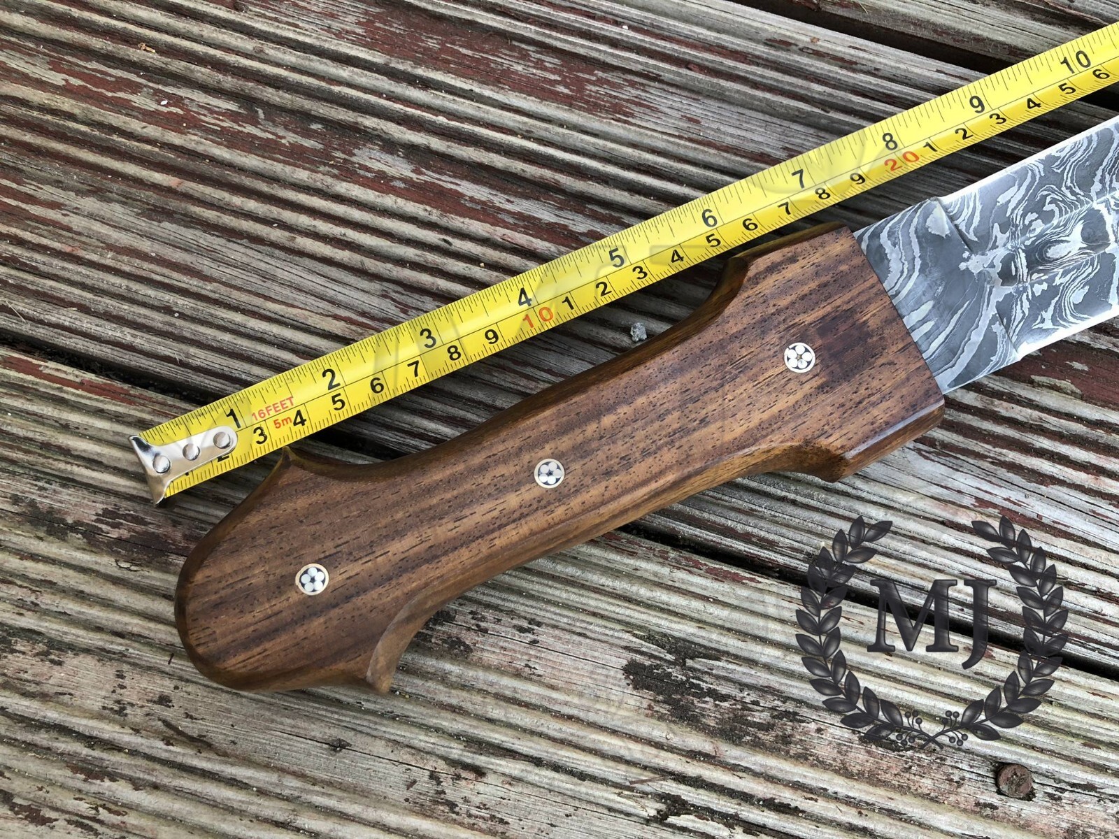 Custom Handmade Damascus Steel Hunting Sword Warrior Sword Double Edge Sheath