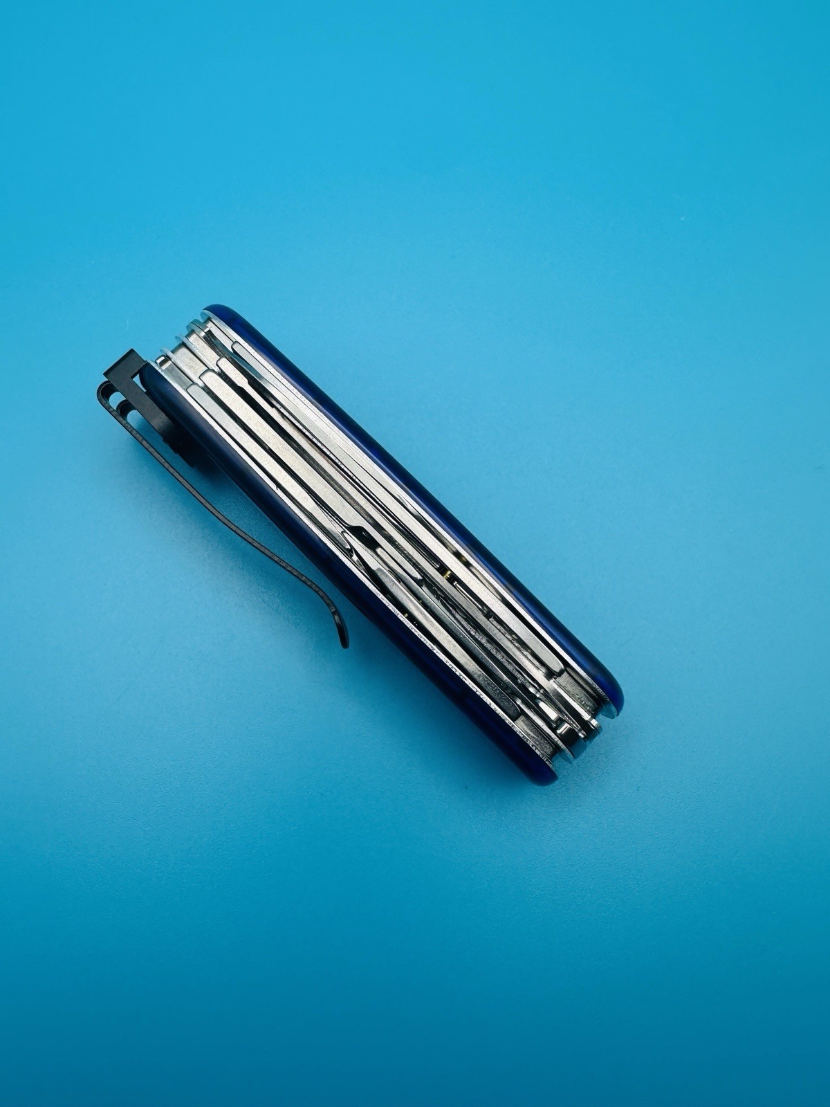Black Stainless Steel Pocket Clip Fits 91mm Victorinox Swiss Army Knife w/Screw