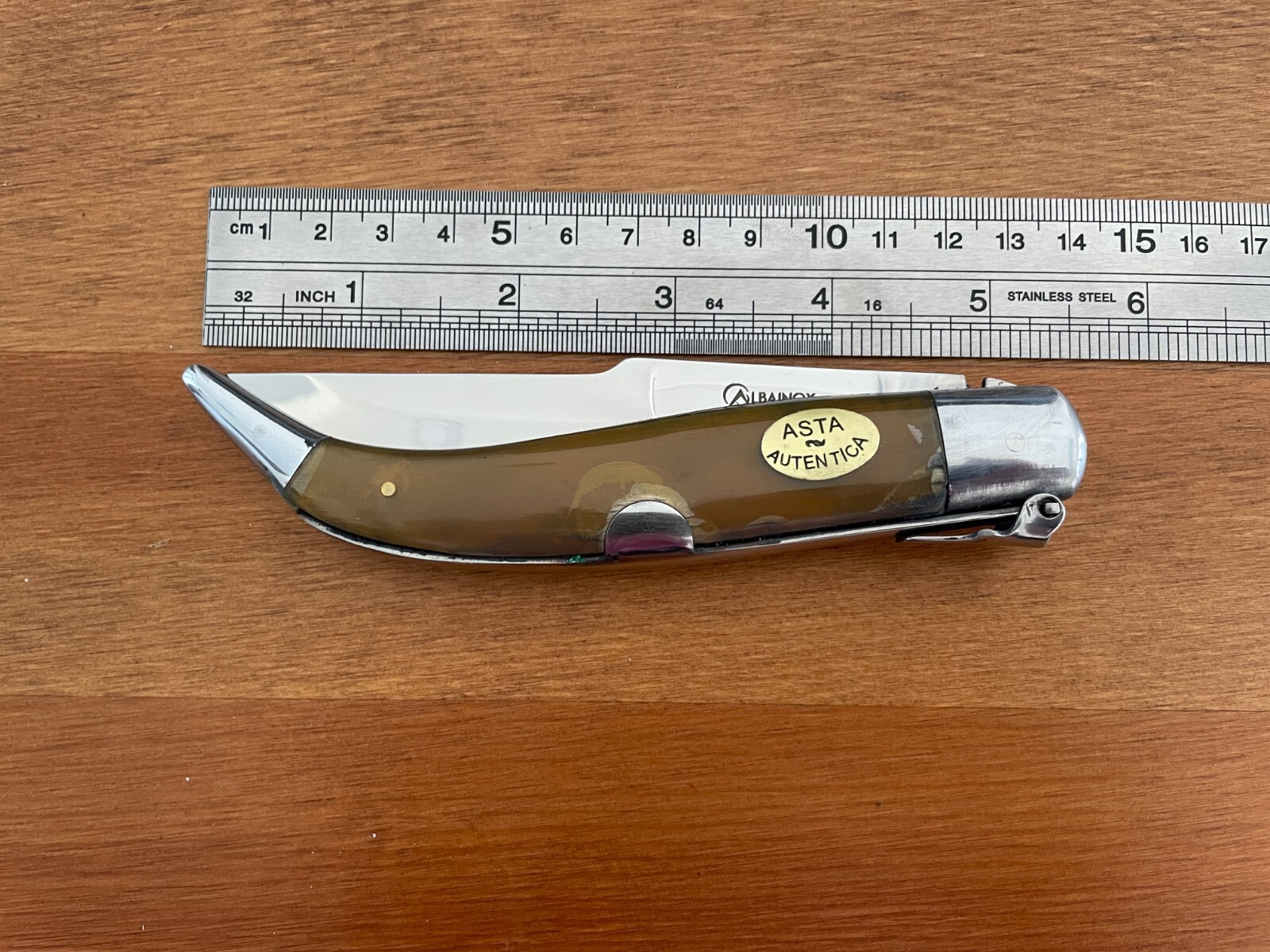 4.3″ Spanish Navaja Teja Pocket Knife Real Bull Horn Scales – USA Seller