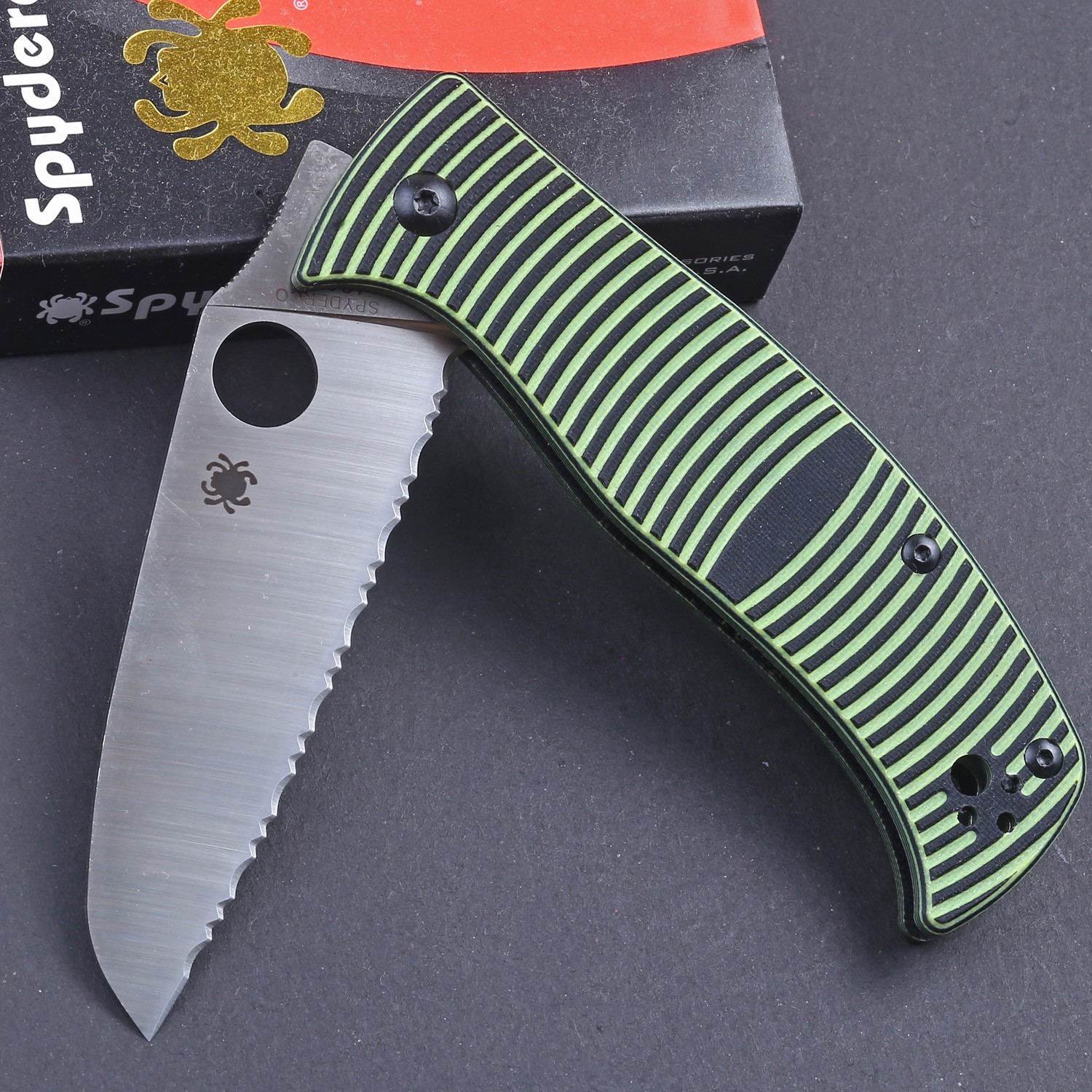 Green G10 Handle Liner Lock Tactical Big Large Pocket Camping Outdoor Pocket Kni