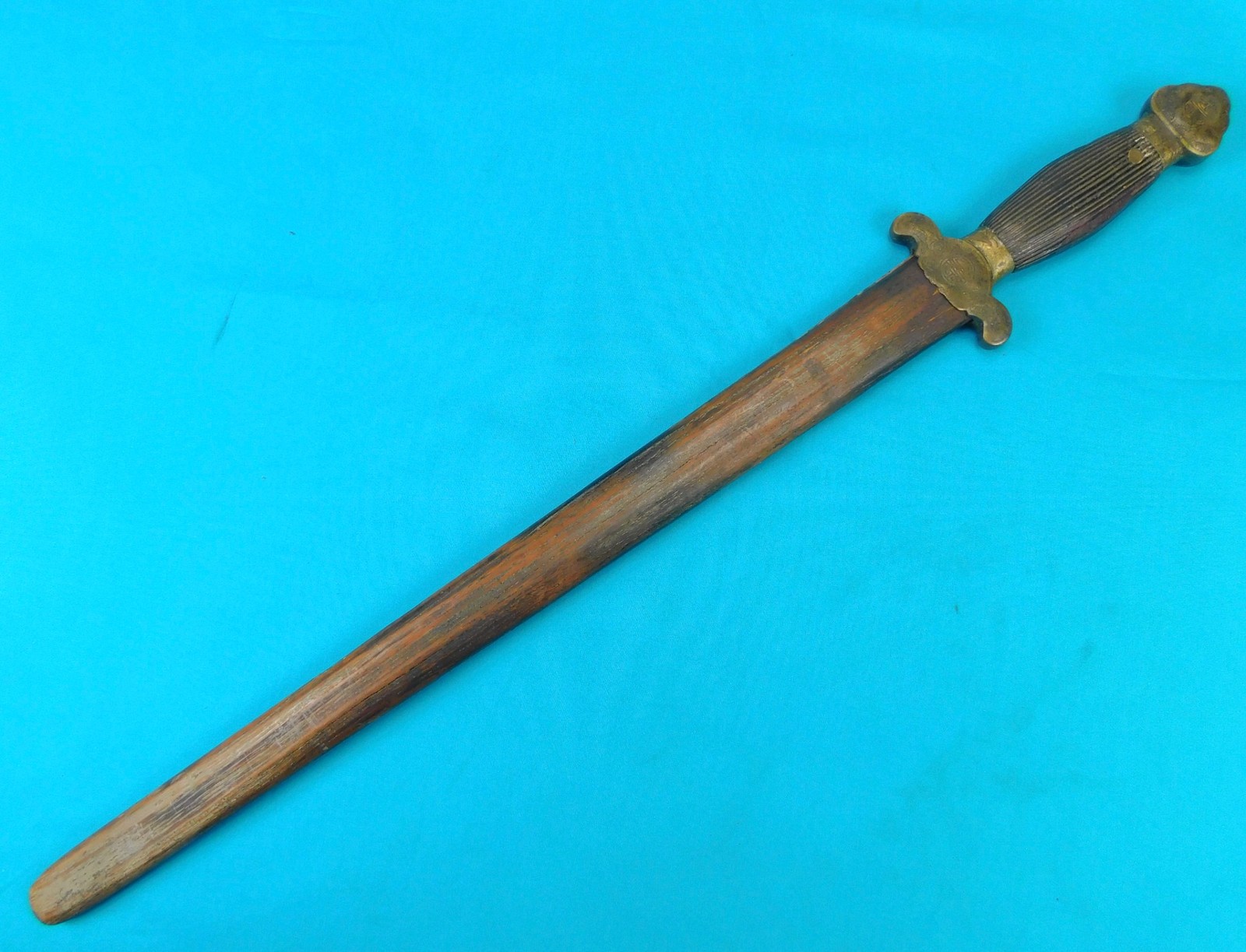 Antique Old 19 Century Chinese China Short Sword w/ Scabbard