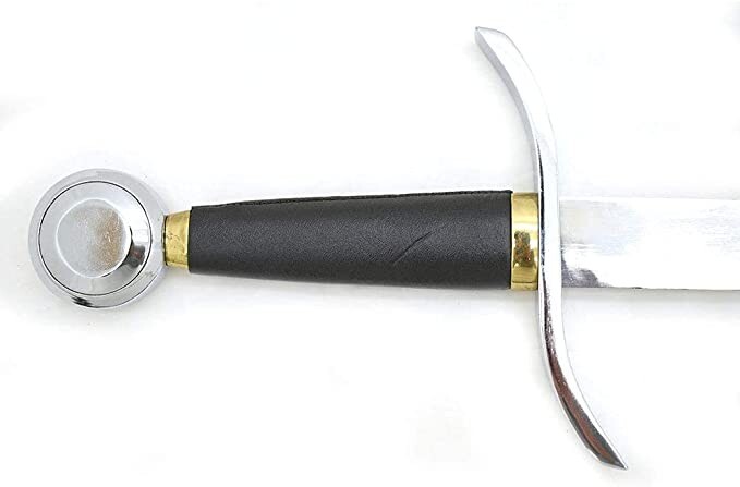 42″ Fantasy Medieval Silver Knight Sword With Matching Scabbard