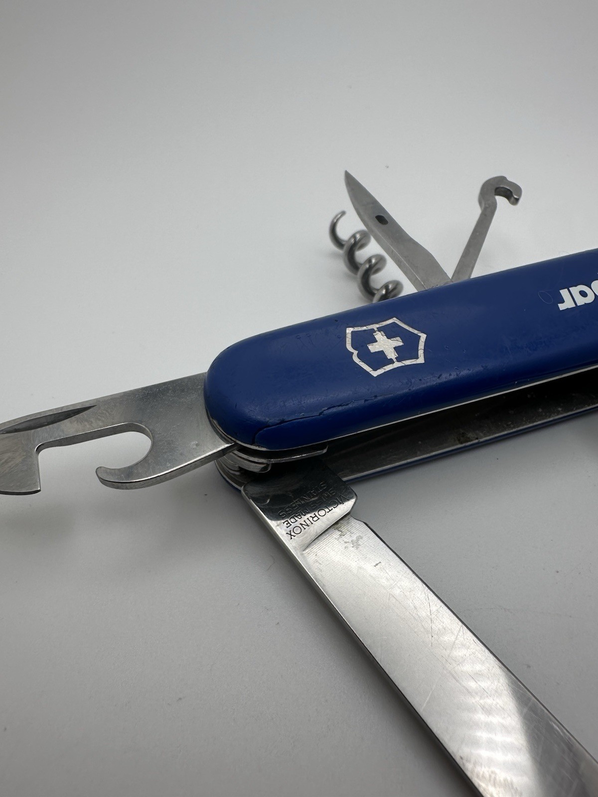 Blue Victorinox Swiss Army Knife 91mm Lot Branded Huntsman And Tinker Nice