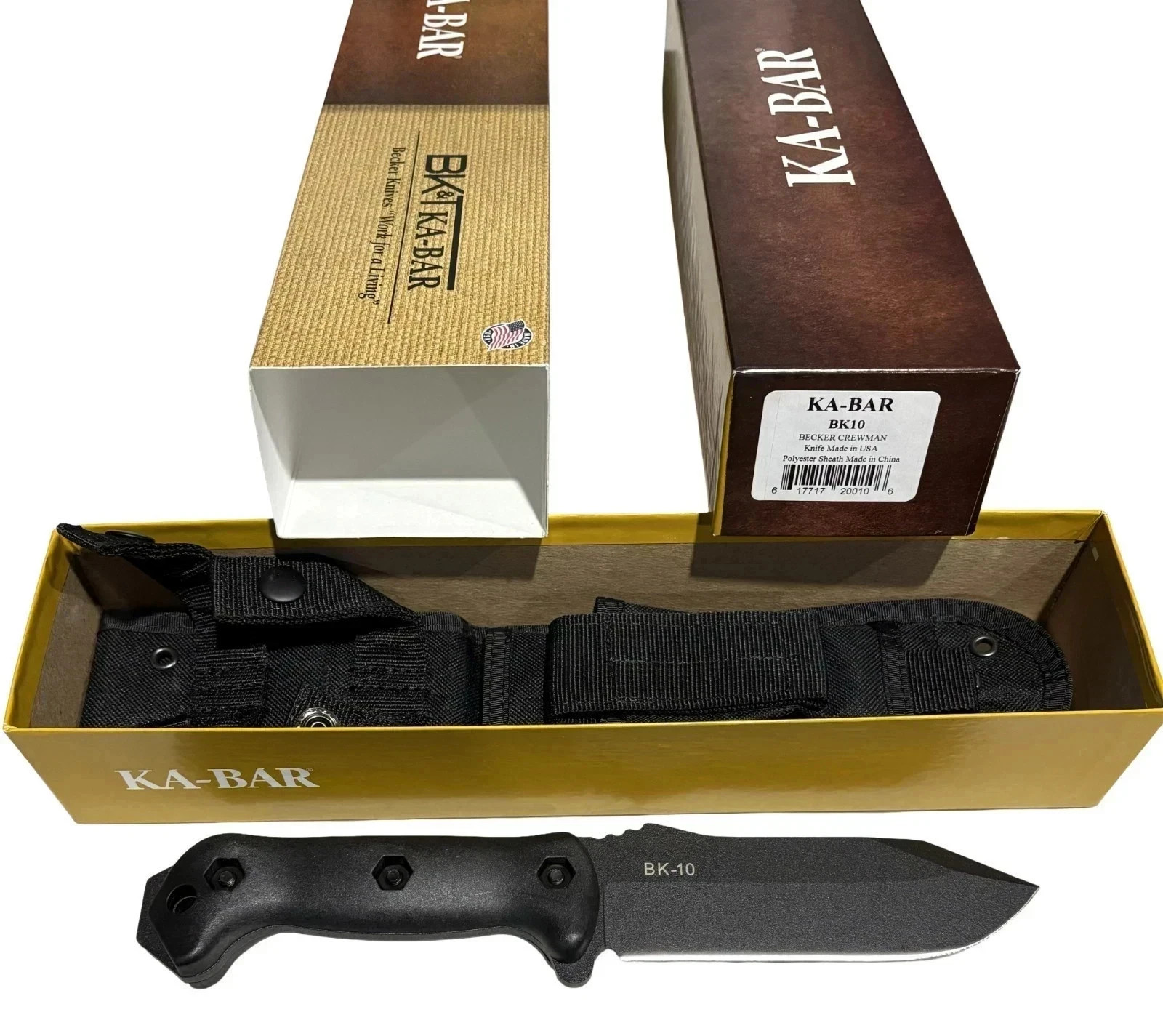 KA-BAR Becker BK10 Crewman Fixed Blade Survival Knife with Sheath – 5.5″ Blade