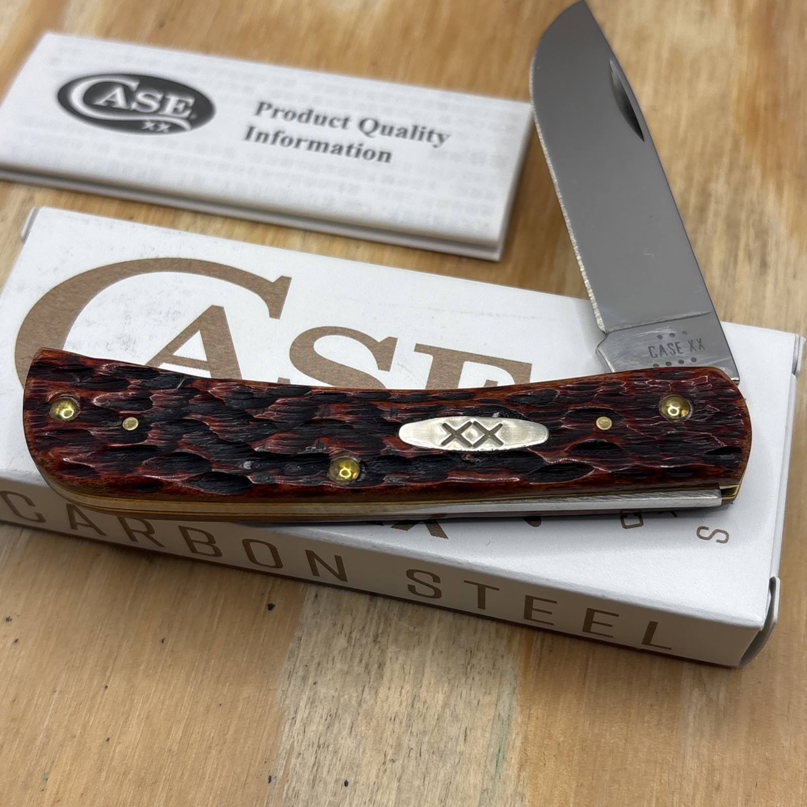 Case XX 2023 6137 Mahogany Bone Sod Buster Jr Knife New In Box