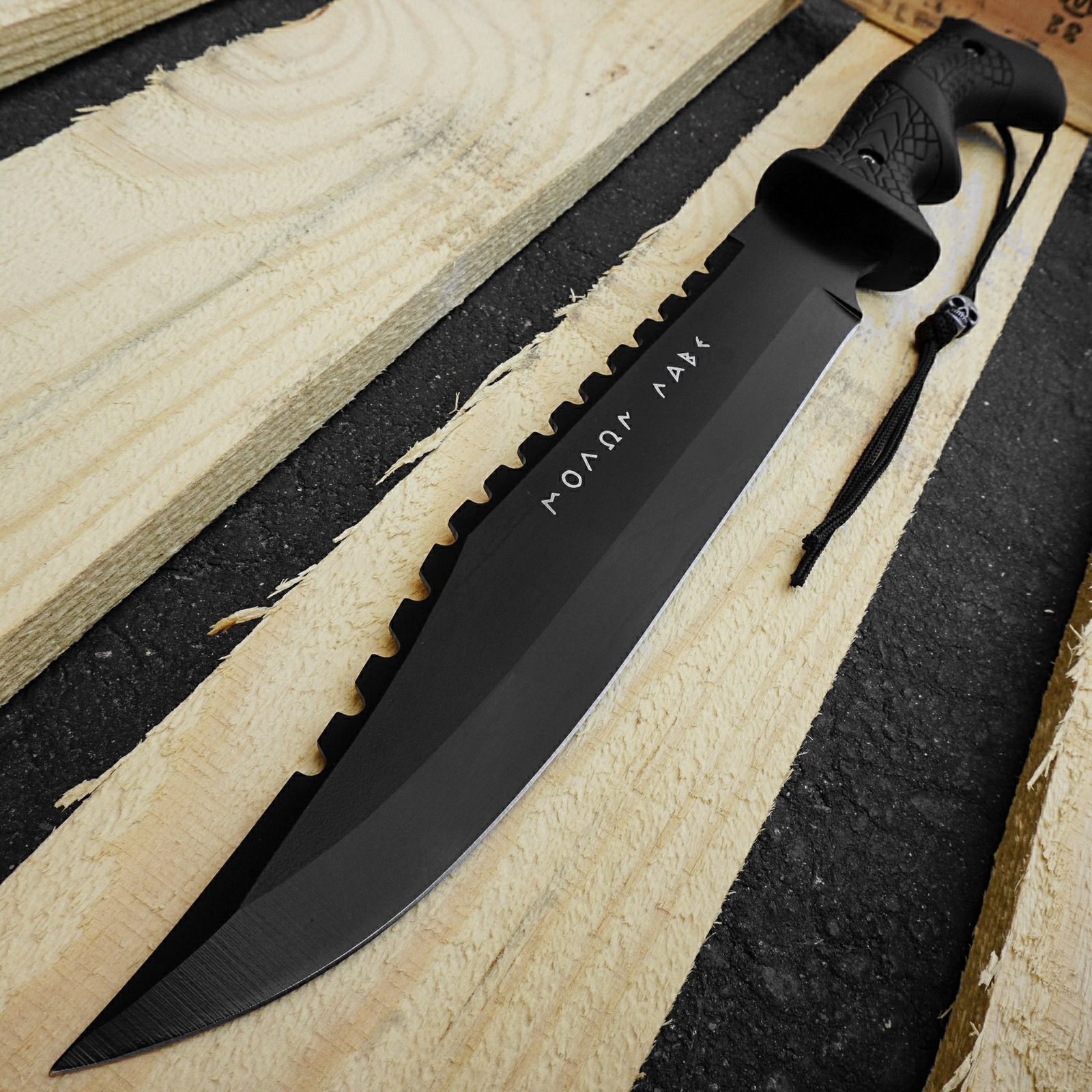 MOLON LABE Greek Warrior Fixed Blade Knife Bushcraft EDC Knife Tactical Black