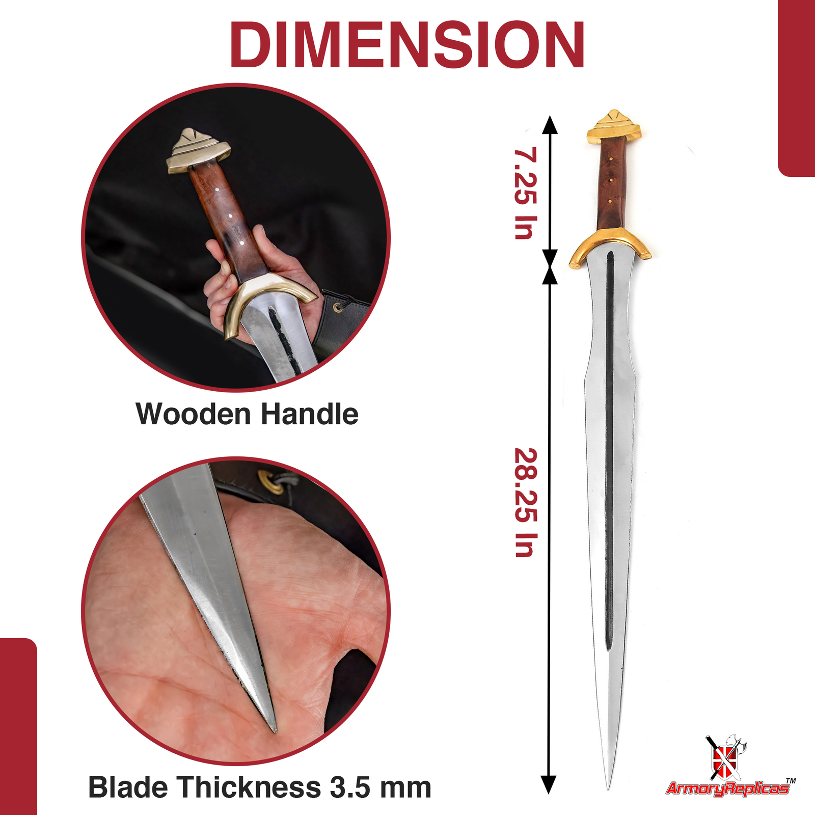 Hand Forged 1095 High Carbon Steel Sword FullTang Battle Ready w/ Leather Sheath