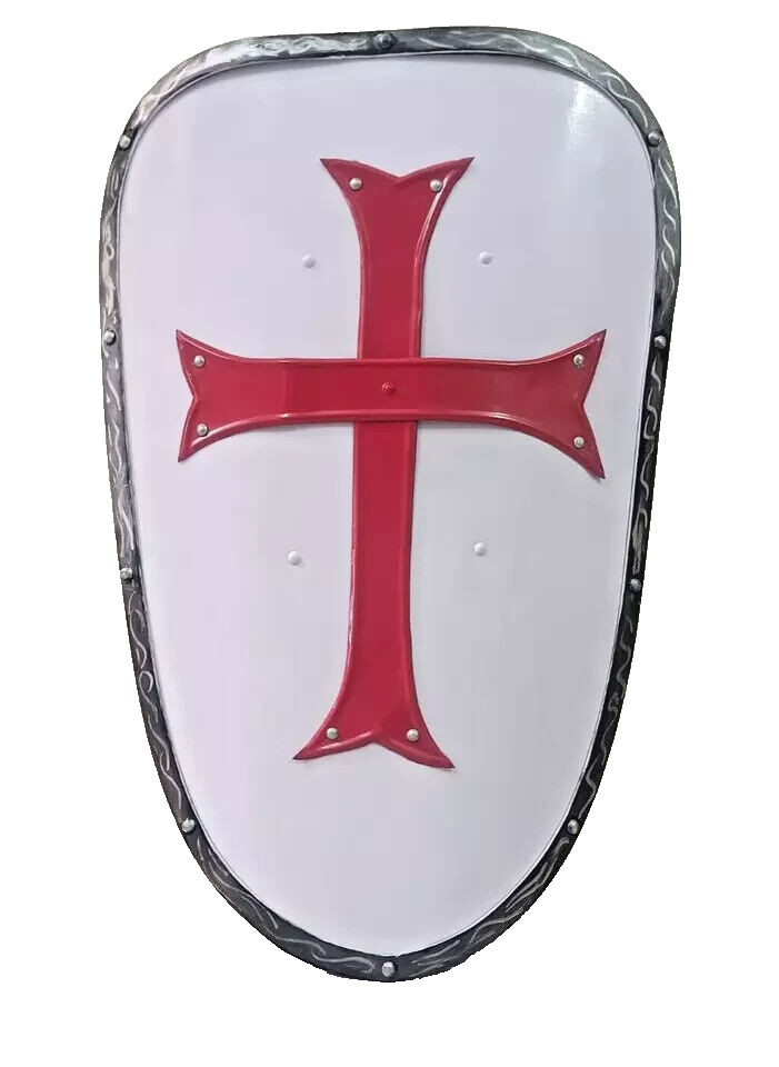 Medieval RED Cross Battle Armor HEATER shield Templar COSPLAY CRUSADER shield