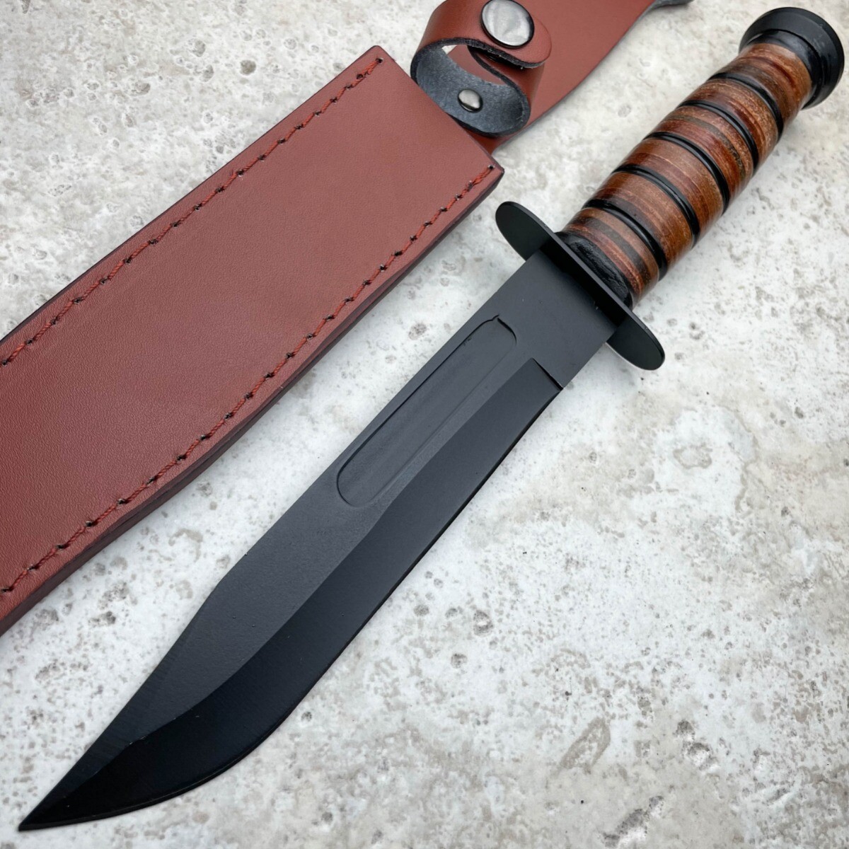 12″ Military Tactical WWII COMBAT Fixed Blade Survival Hunting KNIFE w/ Sheath
