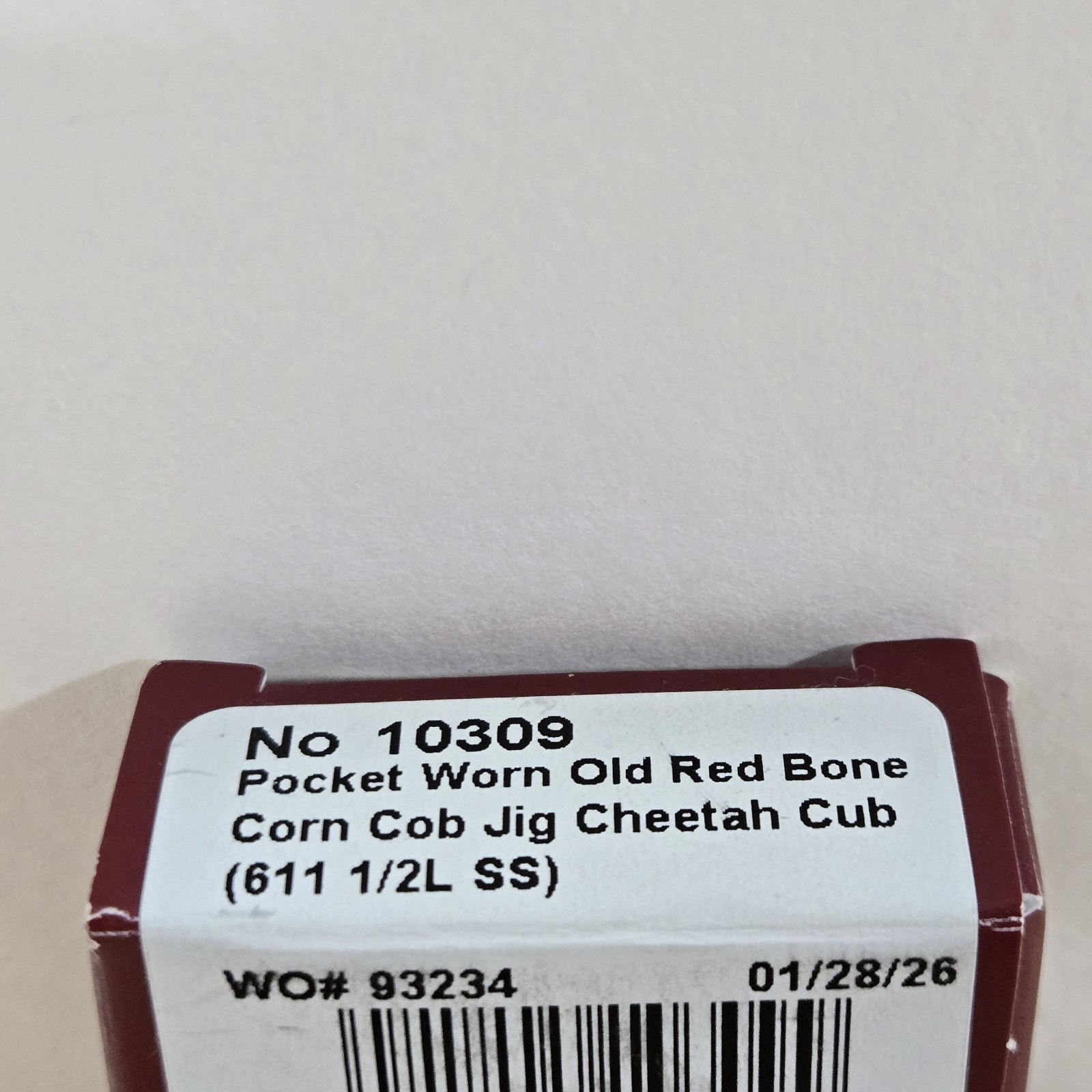 2026 POCKET WORN OLD RED BONE CORN COB JIG CHEETAH CUB 611 1/2L SS