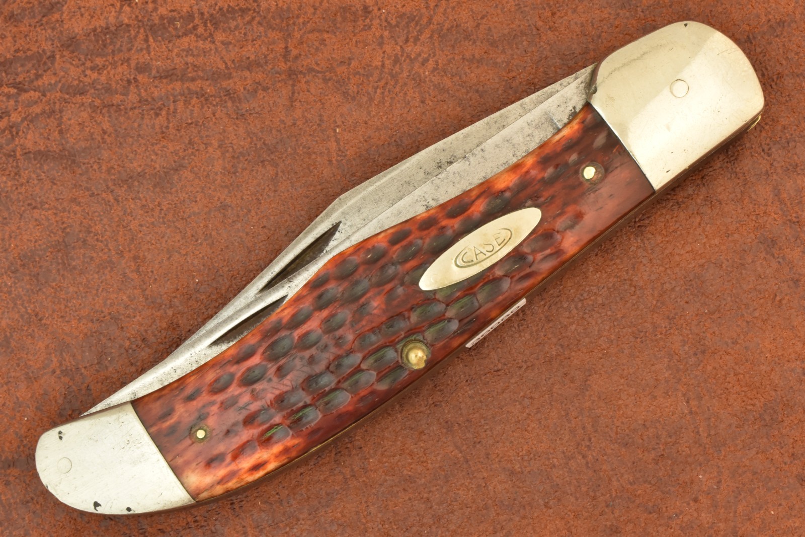 VINTAGE CASE XX 1940-1964 RED BONE JUMBO FOLDING HUNTER KNIFE 6265 SAB (36080)
