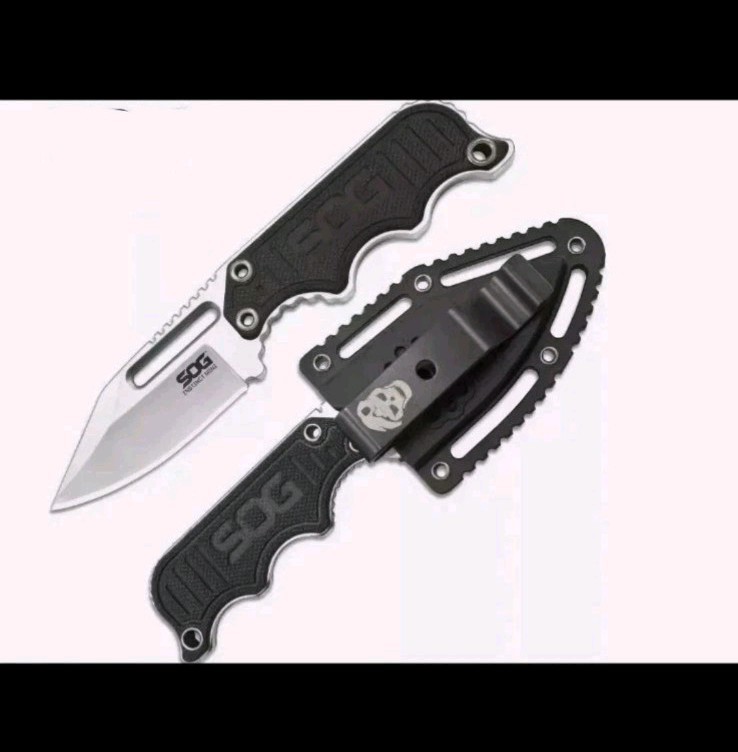 SOG Instinct Mini Fixed Blade Knife G10 Full Tang Neck Knife Sheath EDC Tactical