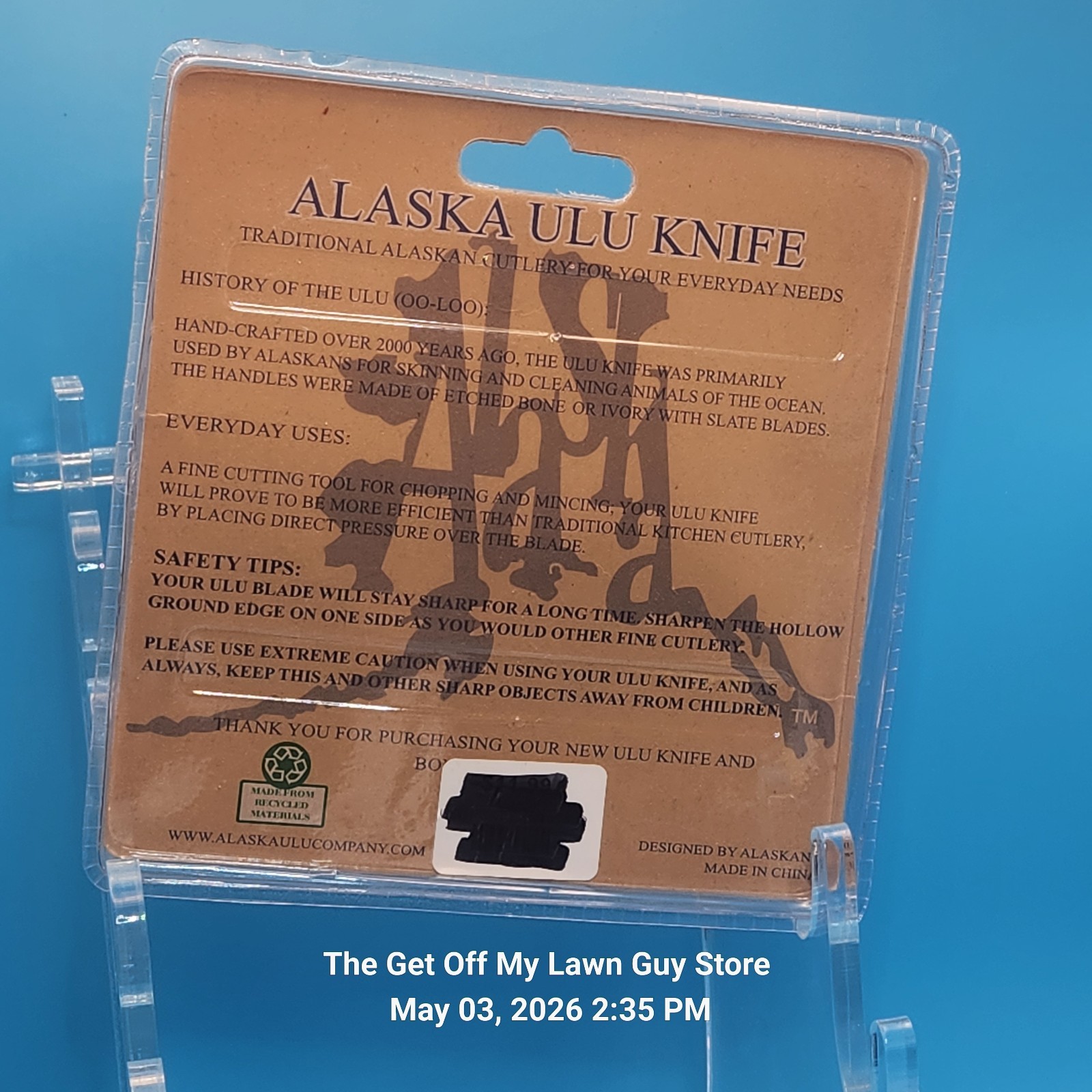 New Alaska Ulu Pocket Knife Exotic Wood Folding Locking Blade 2.75in Steel