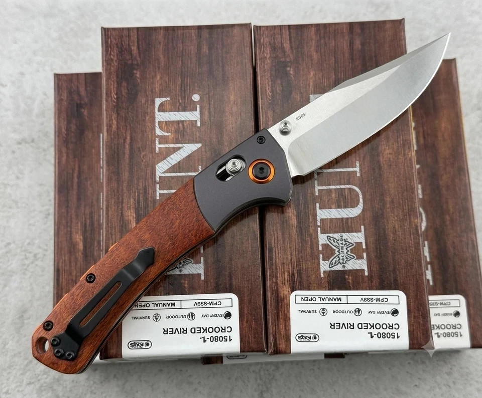 Benchmade CROOKED RIVER 15080-1 CPM-S30V Folding Knife With FREE Shipping New