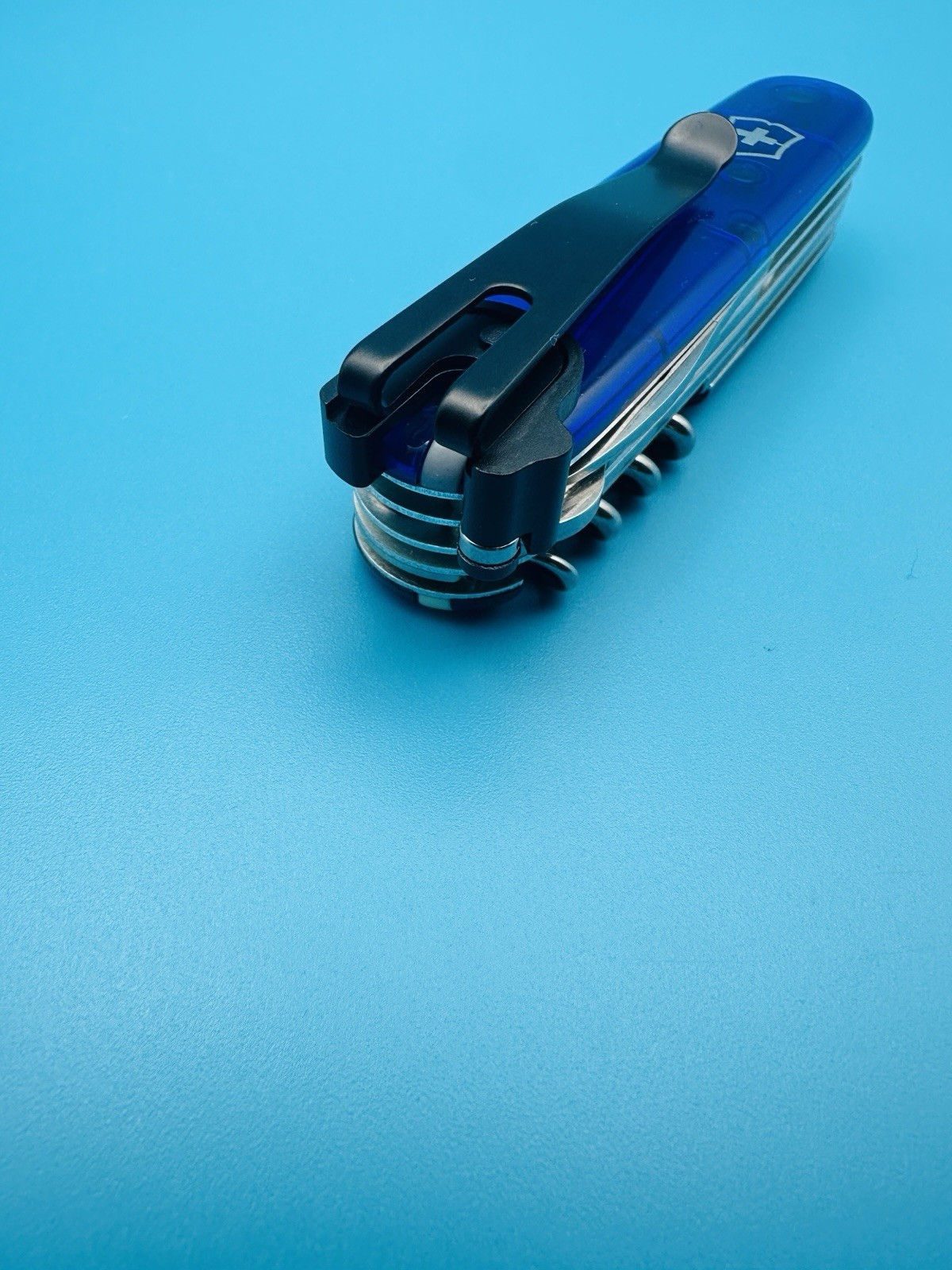 Black Stainless Steel Pocket Clip Fits 91mm Victorinox Swiss Army Knife w/Screw