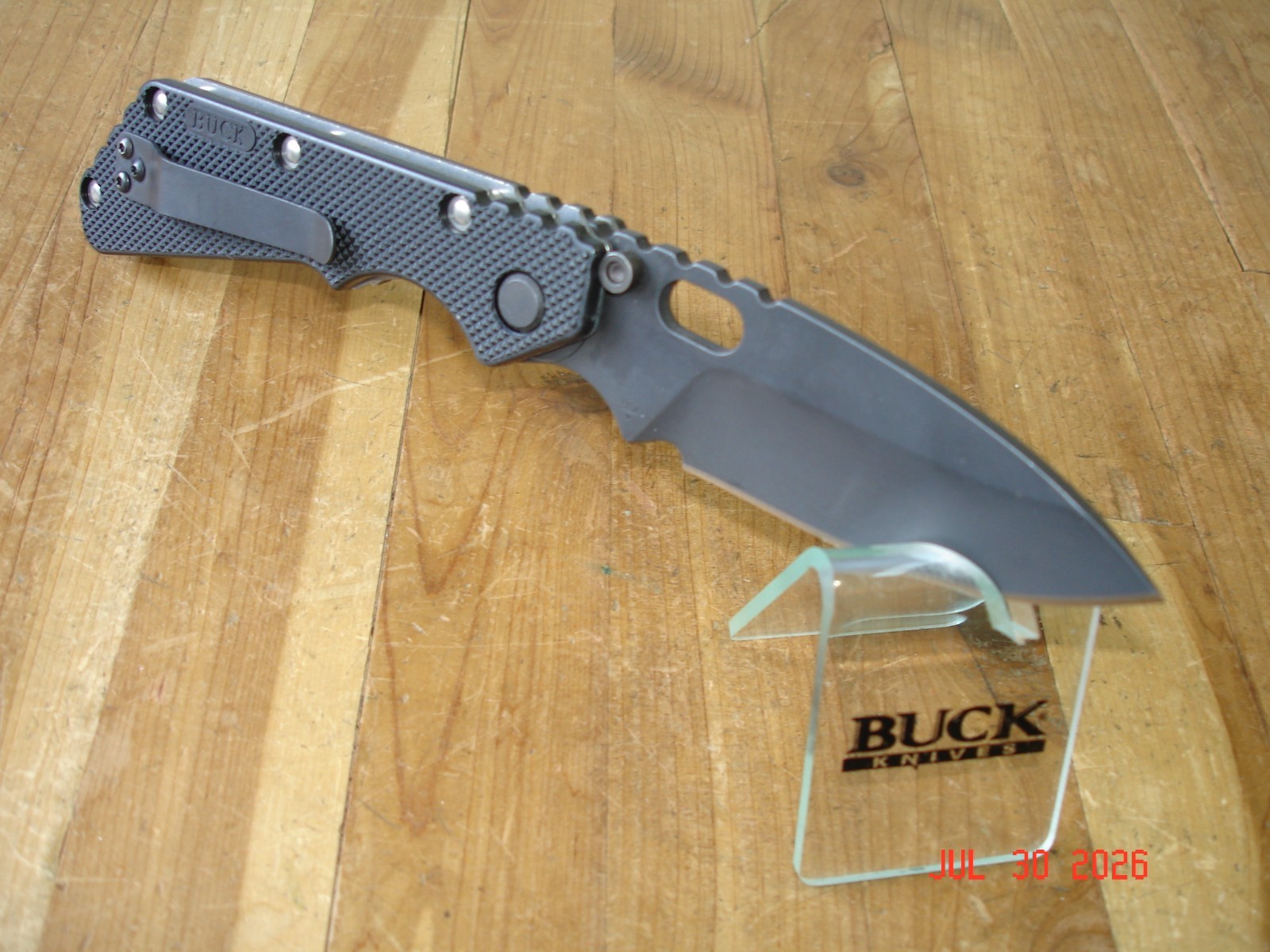 2007 BUCK KNIFE 882 889 STRIDER BLACK OX 420HC STEEL BLADE BLACK PLASTIC HANDLE