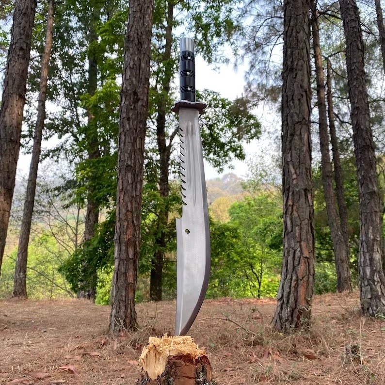 Custom Handmade D2 Tool Steel Blade Hunting Machete – Combat & Survival Knife