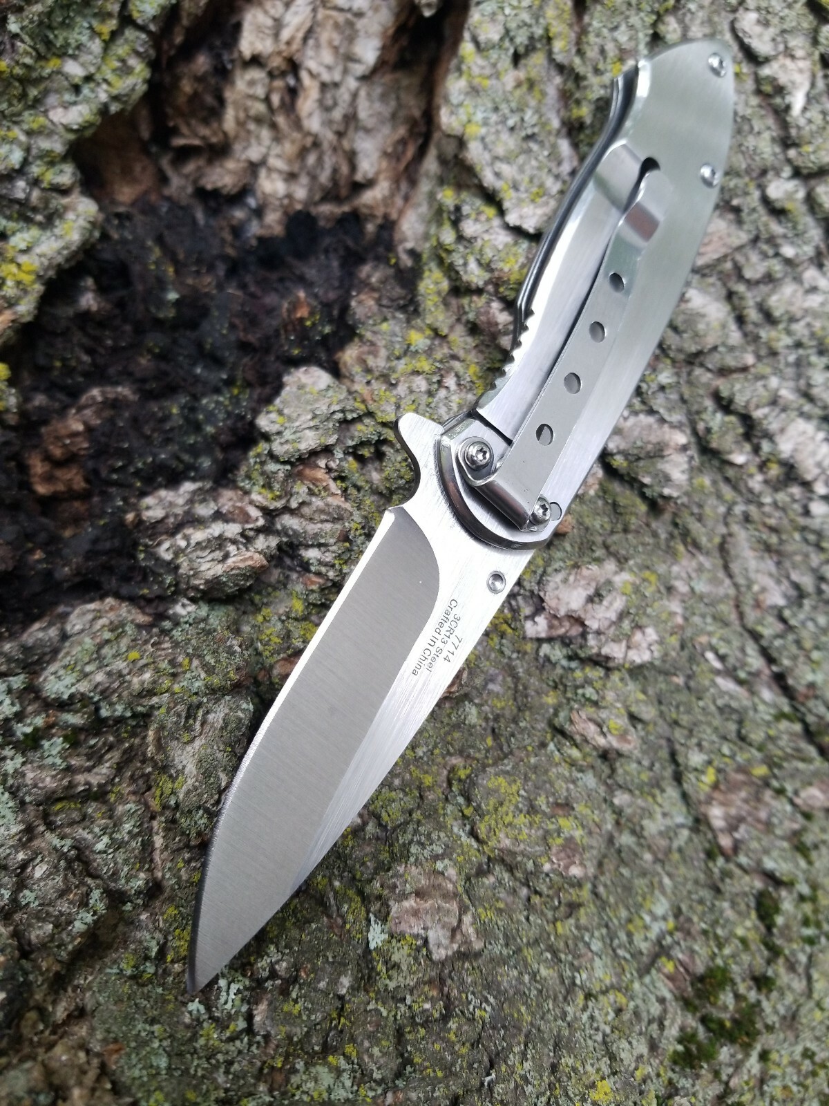 Spring Assisted Pocket Knife Metallic Gray Small Guys Ladies EDC 3CR13 👀😎😍