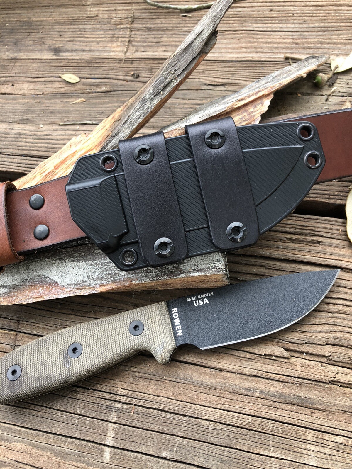 ESEE 3 or 4 Leather Scout Carry Horizontal Straps (knife & Sheath Not Included)