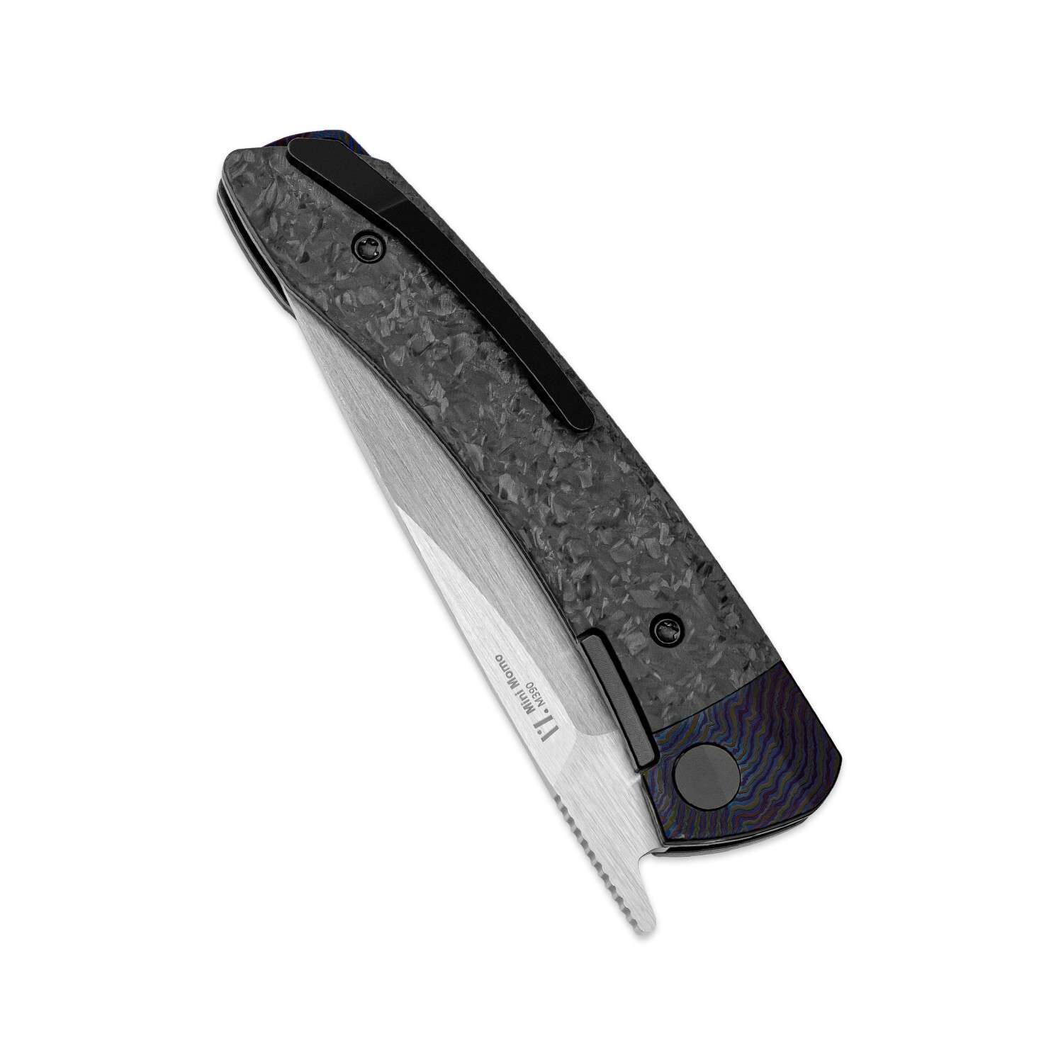 Kizer Mini MoMo Drop Point Folding Knife M390 Blade Titanium&Carbon Handle