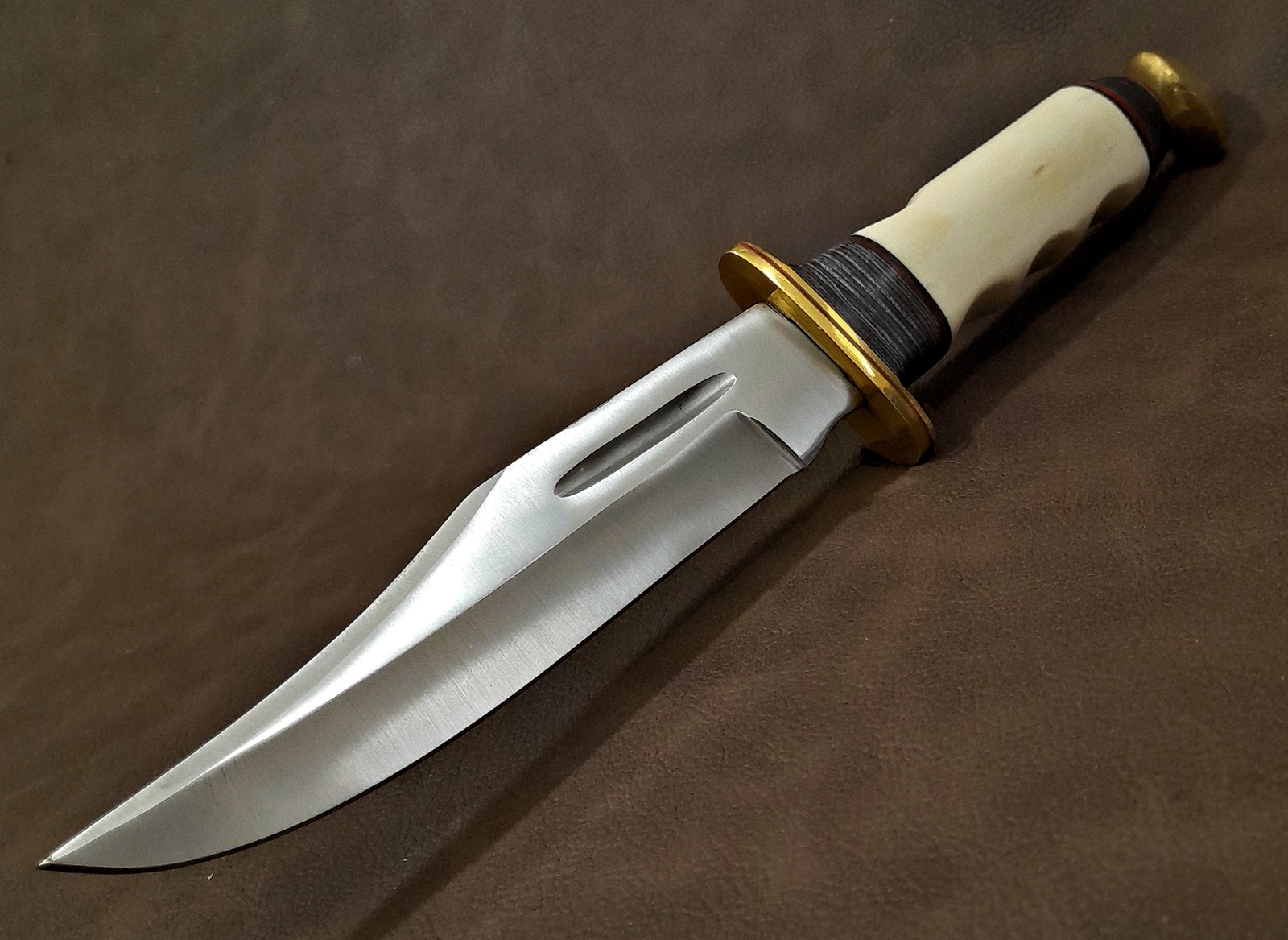 11.25″ Real Bone Fixed Blade Bowie Hunter EDC Knife