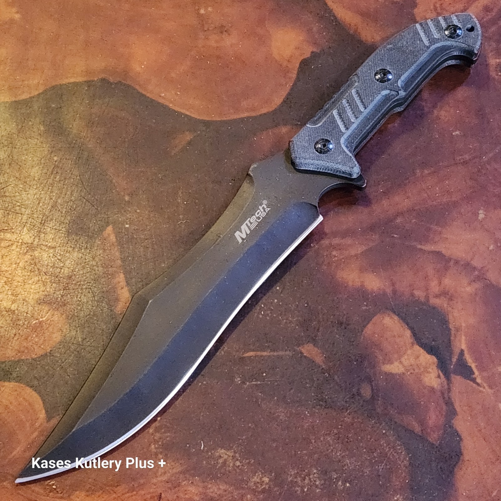 MTech 2039 Fixed Blade Knife W/Sheath China Black G10 440 SS 14″ Overall