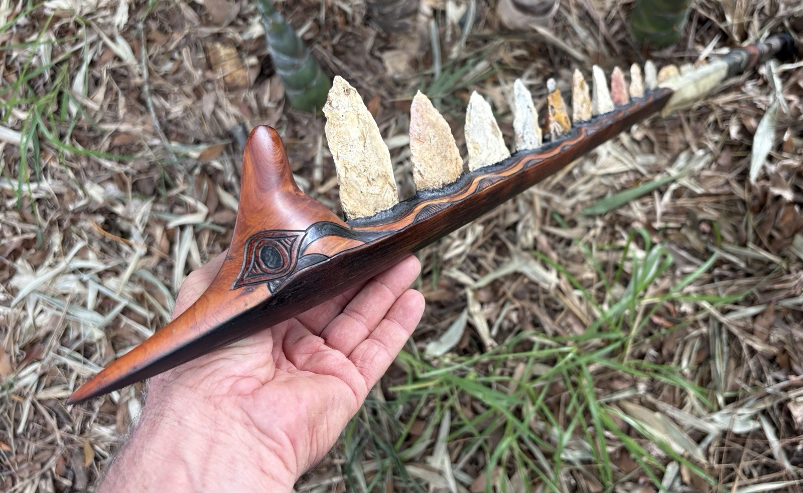 Fire Hardened Red Cedar Giant Woodpecker Effigy Two Handed Battle Club Crusher