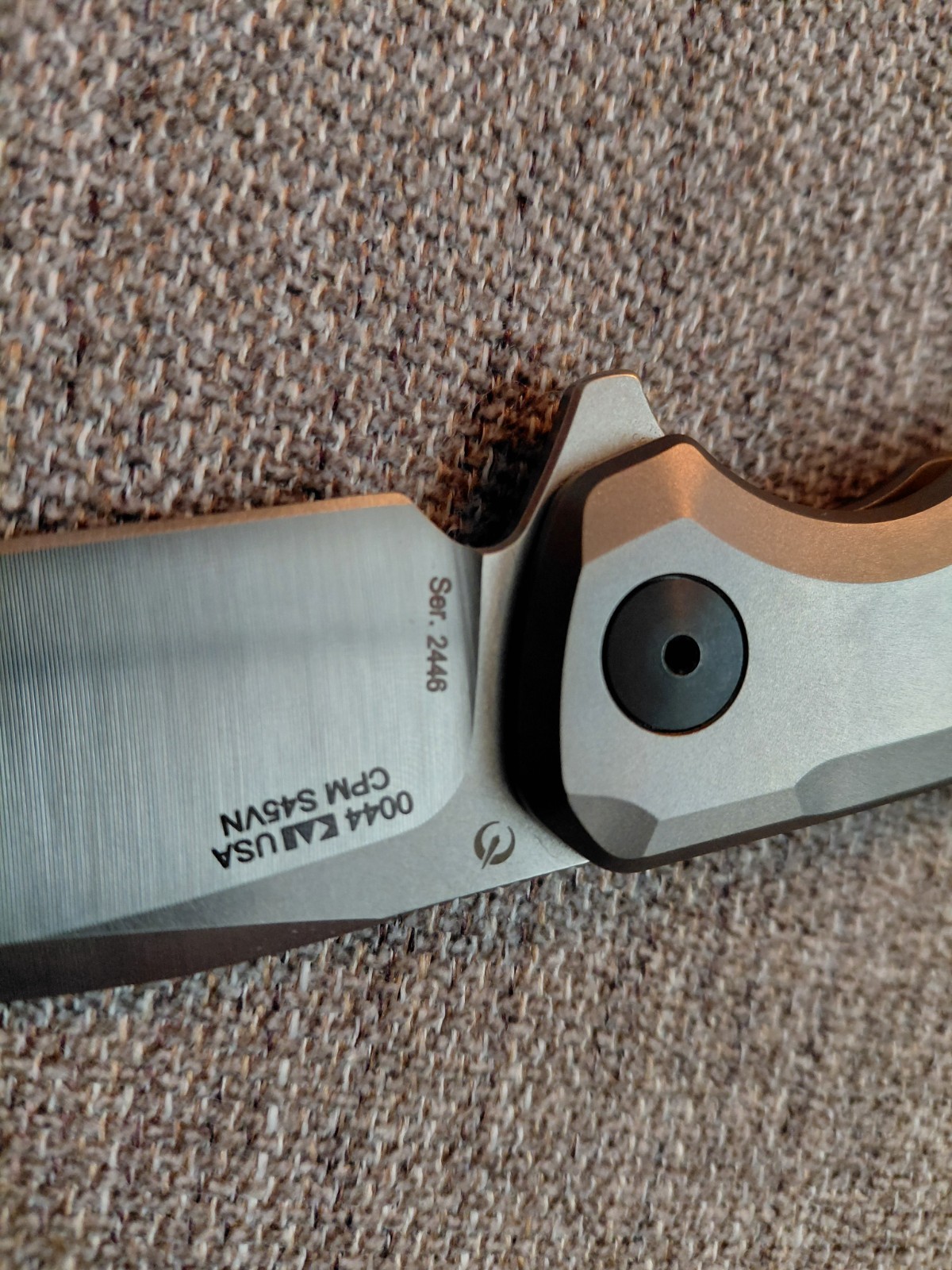 Zero Tolerance 0044 CPM S45VN Titanium Button Lock Manual Drop Point Knife