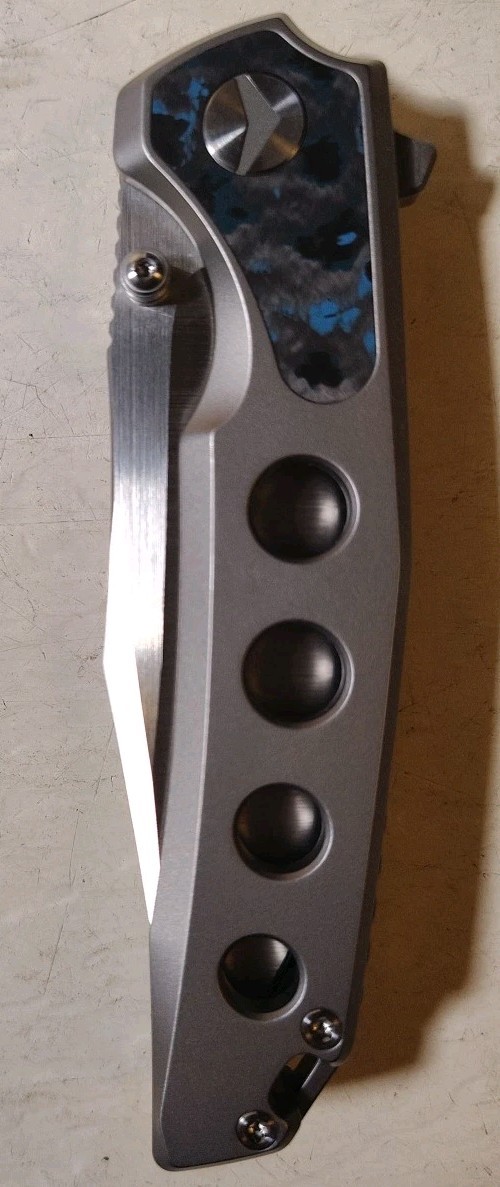 New FerraMonster Valken 3.5″ M390 Belt Satin Clip Pt Titanium w/Fat Carbon Inlay