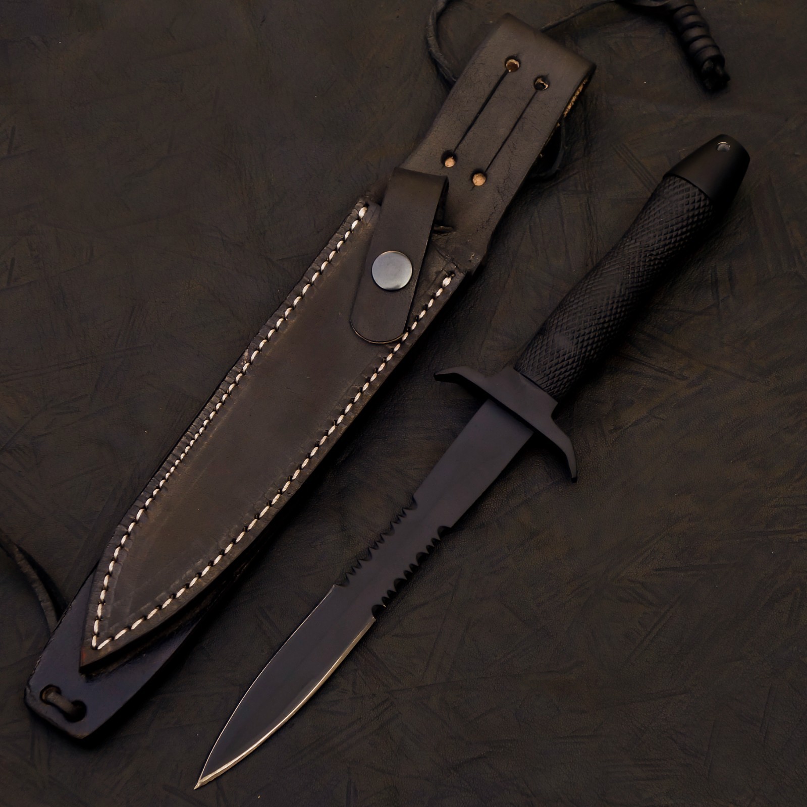 Hand Made Gerber MK-II Dagger REPLICA In 12C27 Steel w/checkered Aluminum Handle