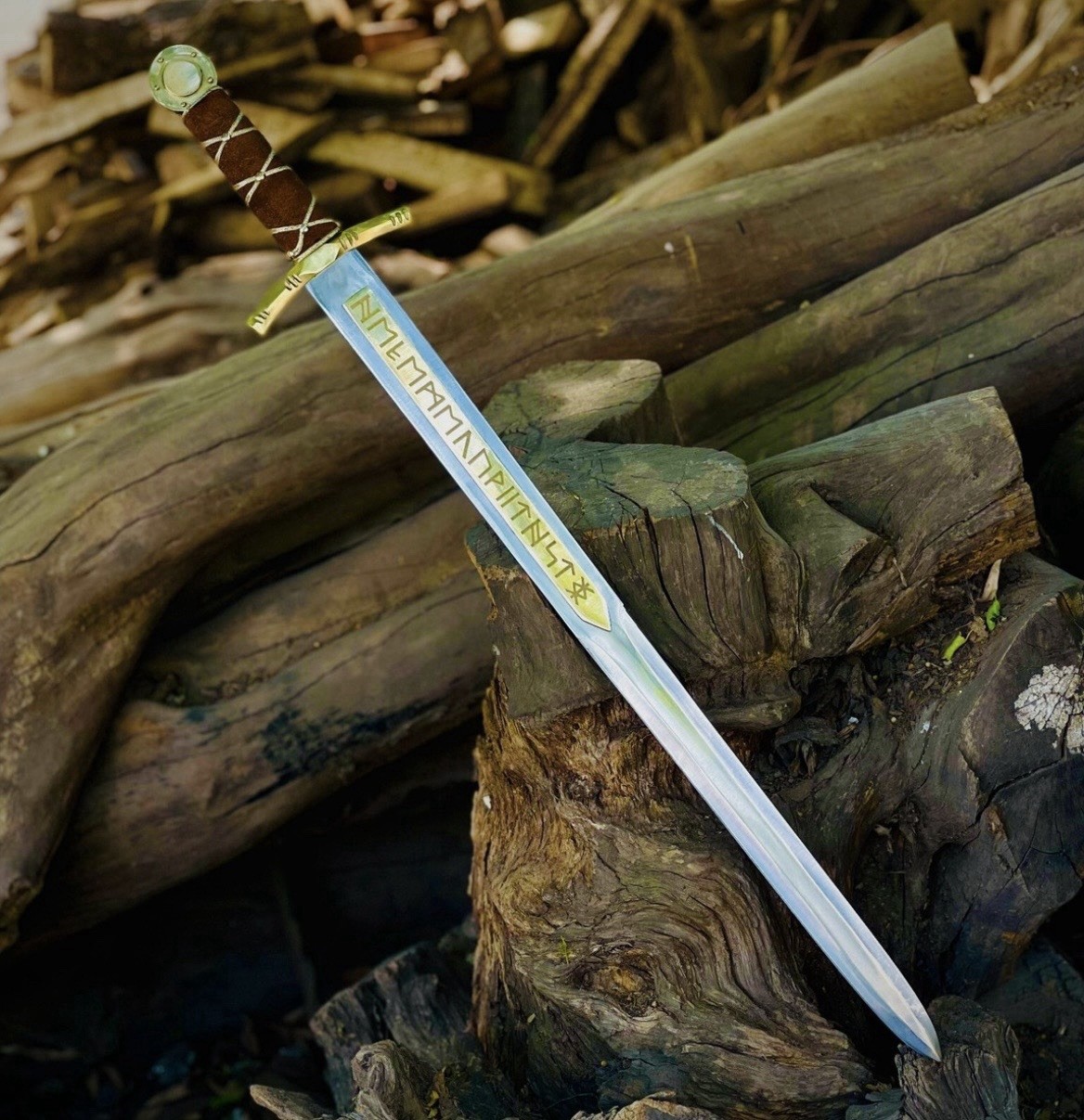 Hand Forged Carbon Steel Excalibur Viking Sword Battle Ready Medieval Longsword