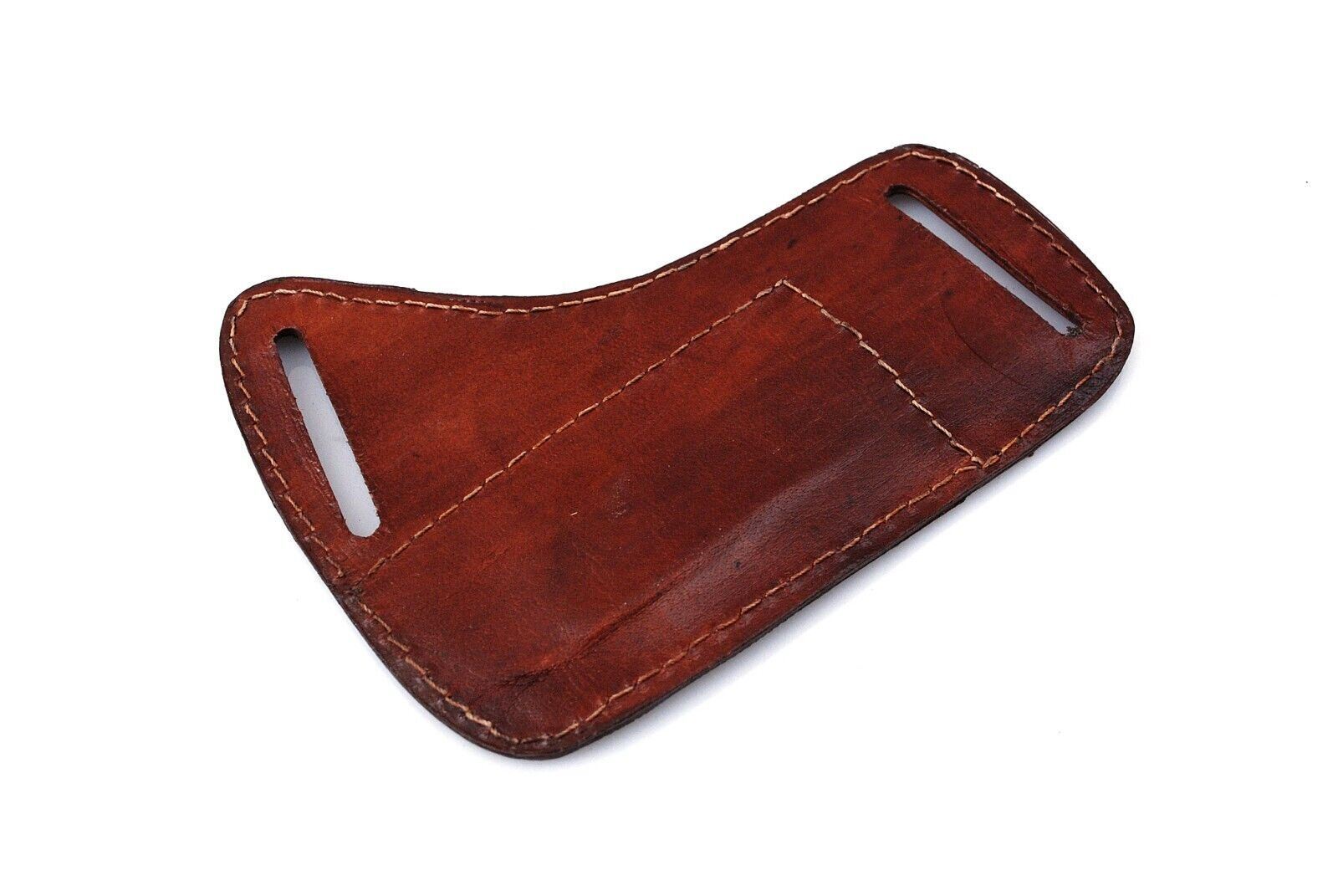 HANDMADE LEATHER ENGRAVED HORIZONTAL 6″ SHEATH FOR FOLDING POCKET KNIFE BUCK 110