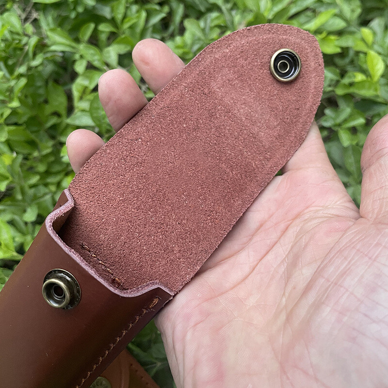5″ Vintage Dark Brown Leather Sheath for Buck 110 Pocket Folding Knife Pouch