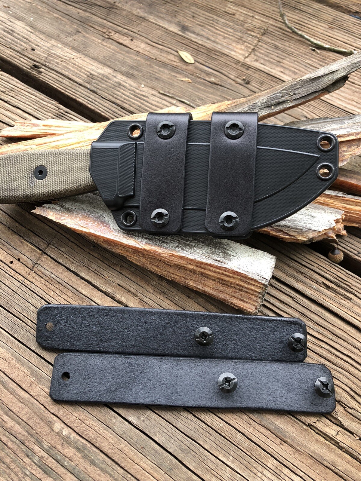 ESEE 3 or 4 Leather Scout Carry Horizontal Straps (knife & Sheath Not Included)