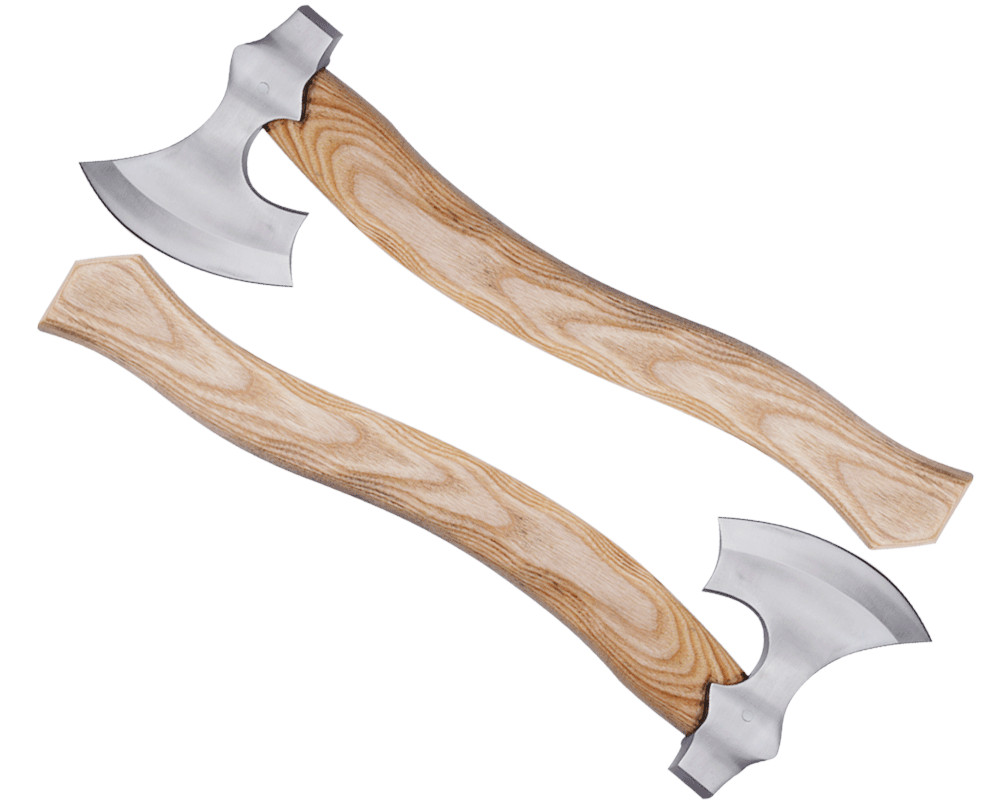 LOT OF 2 MDM CUSTOM HAND ENGRAVE SPLITTER COMBAT VIKING AXE TOMAHAWK BEARDED AXE