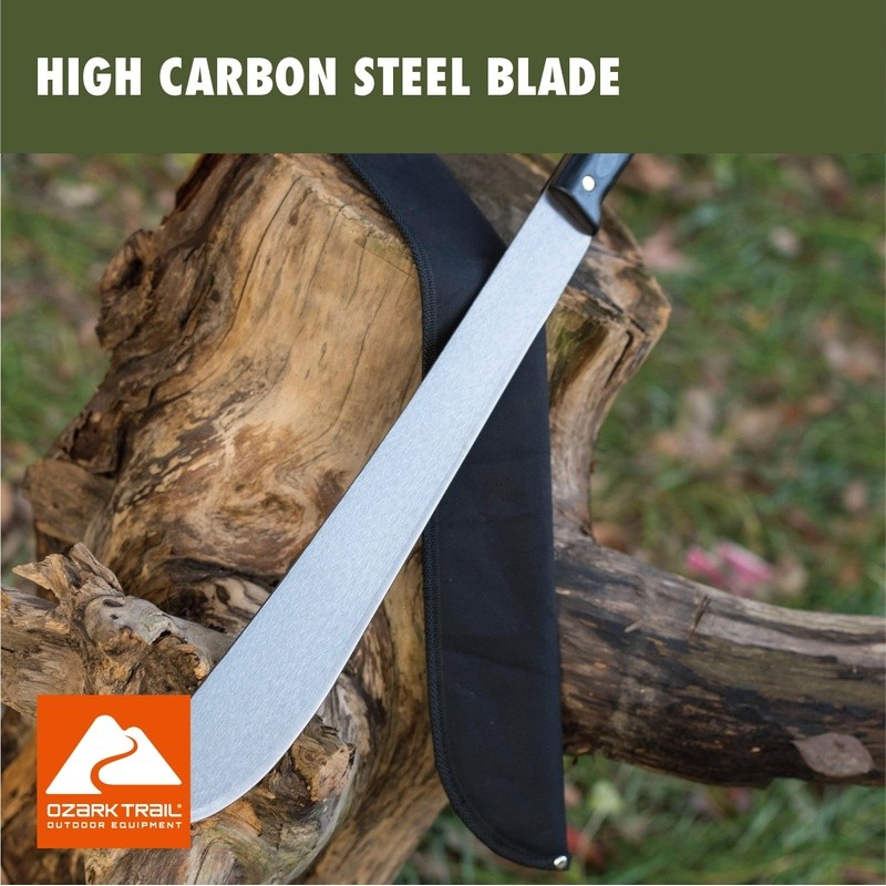 18 Inch Machete W/ Sheath High Carbon Steel Blade Outdoor Tool Survival Prep New