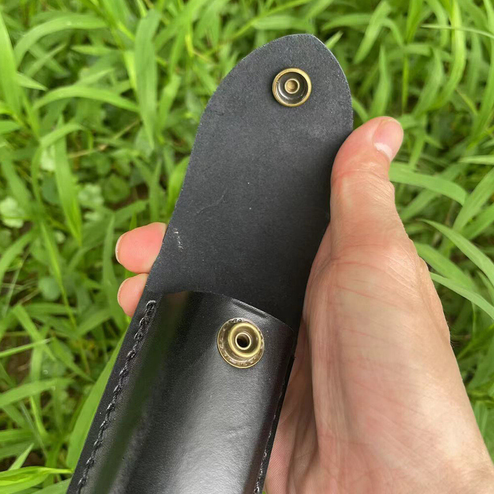 5″ Vintage Black Leather Sheath Pouch for 110 Pocket Folding Knife