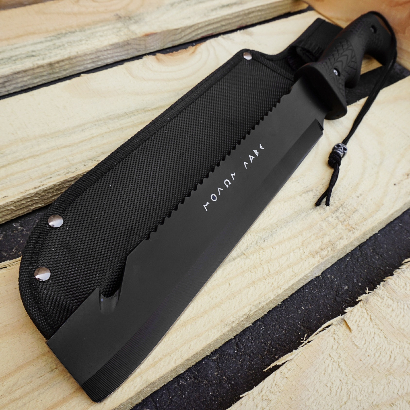 Greek Warrior MOLON LABE Fixed Blade Knife Spartan EDC Knife Tactical Black