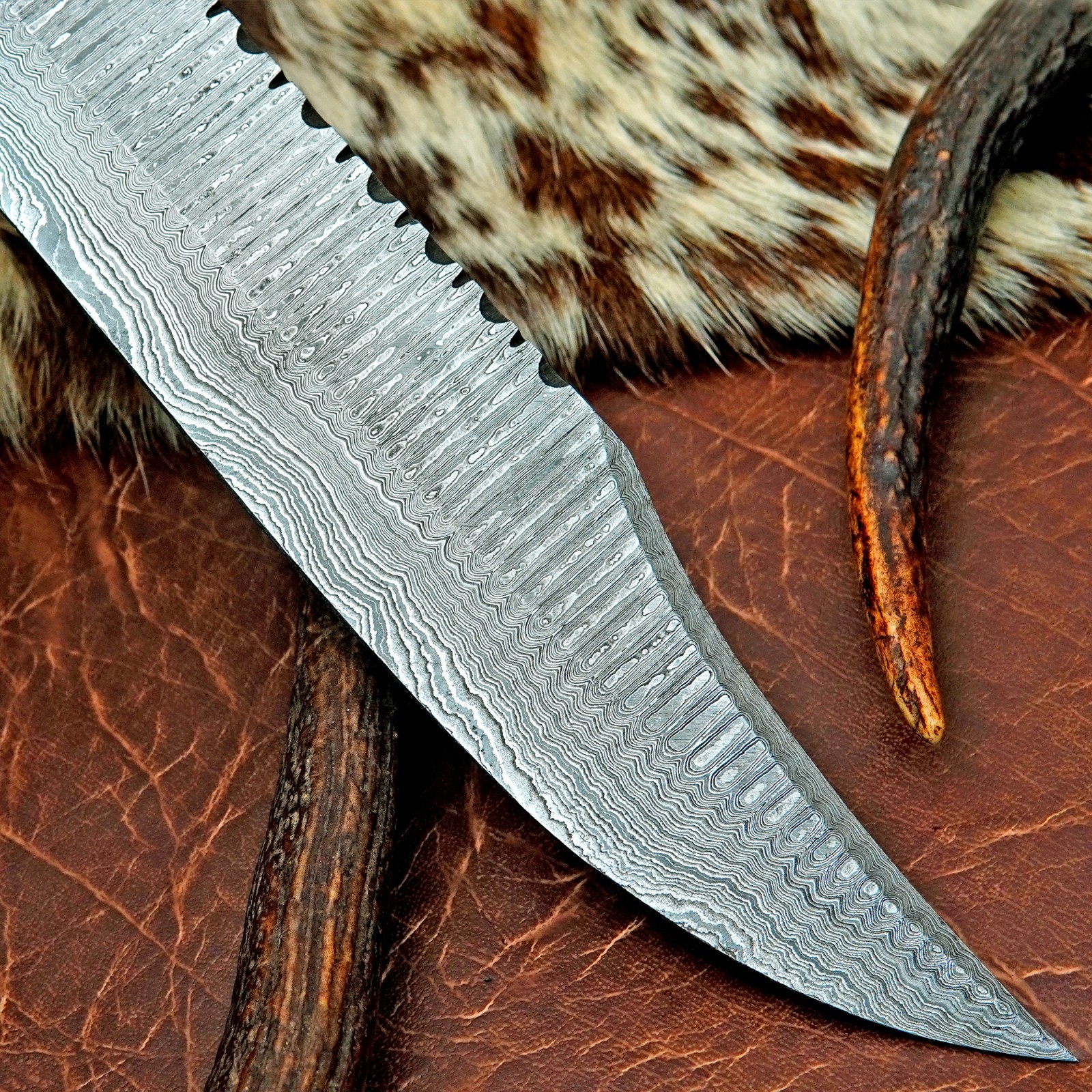 Lot 4 Damascus Bowie Knife Blanks 11.75” Full Tang LOT4BMDNABB09